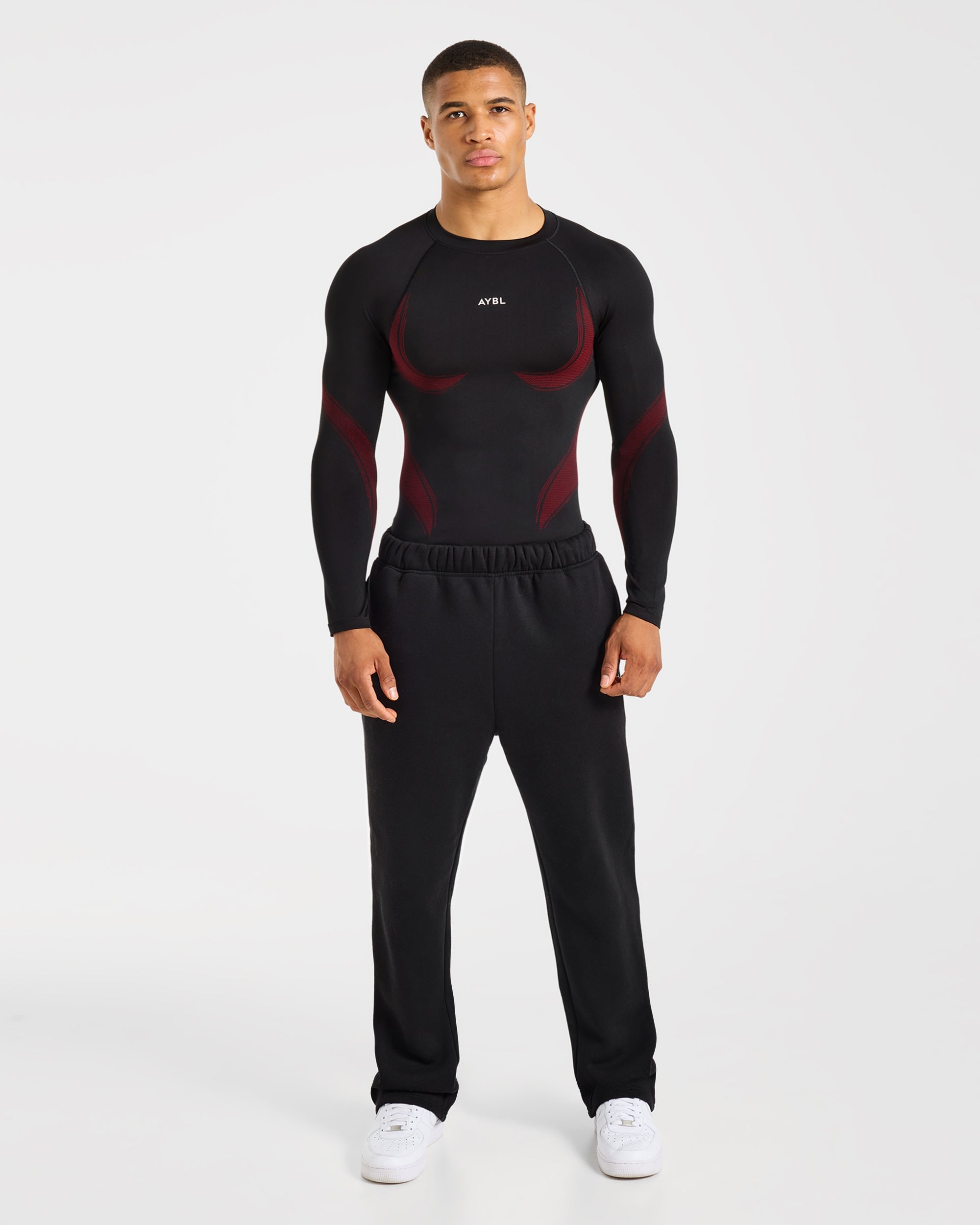 Charge Seamless Long Sleeve T Shirt - Black/Red