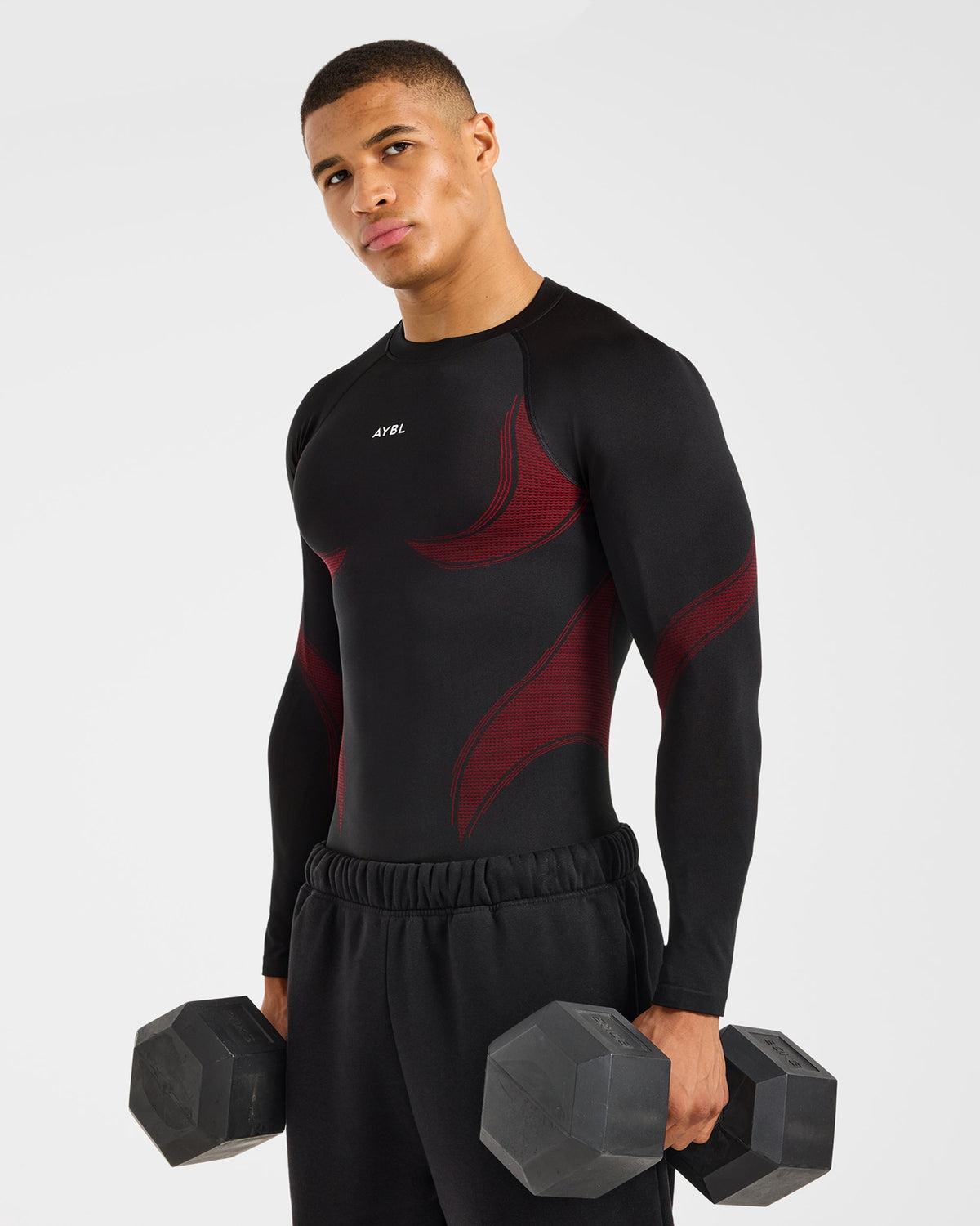 Charge Seamless Long Sleeve T Shirt - Black/Red