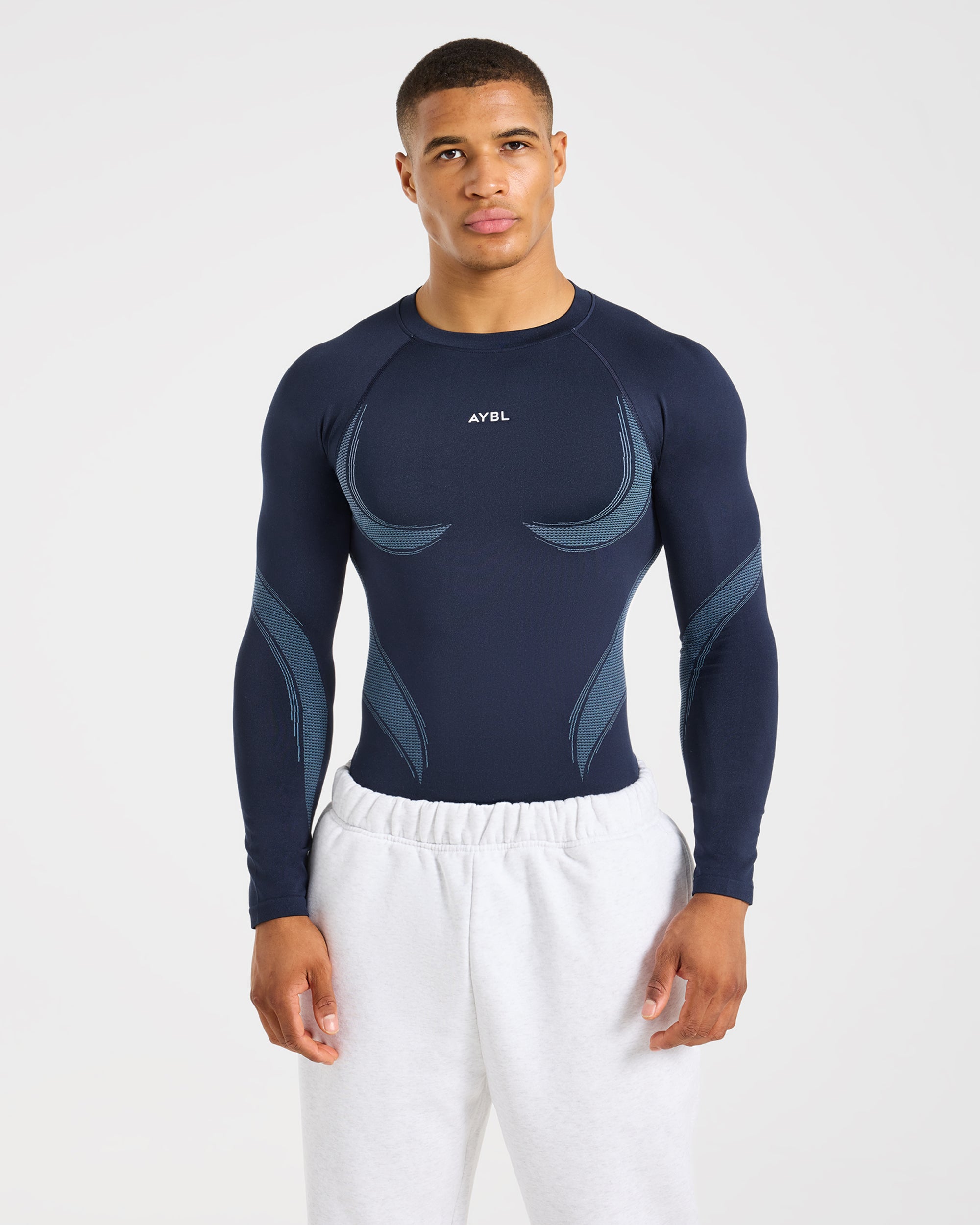 Charge Seamless Long Sleeve T Shirt - Navy