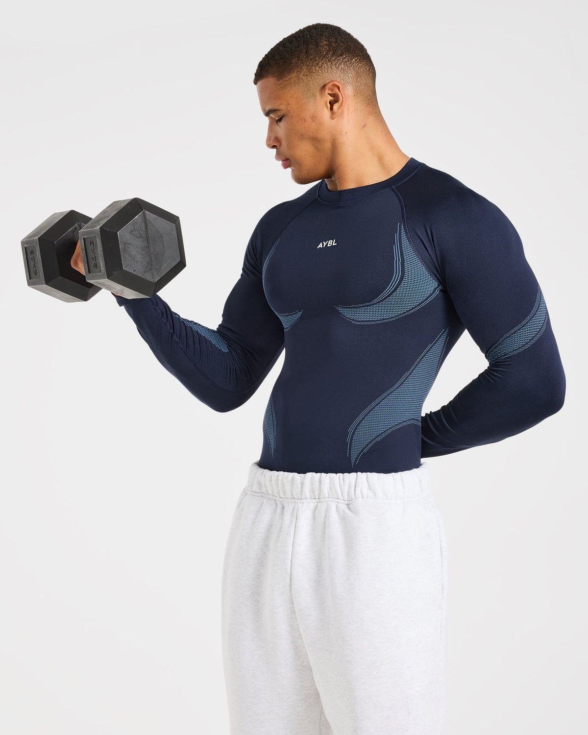 Charge Seamless Long Sleeve T Shirt - Navy