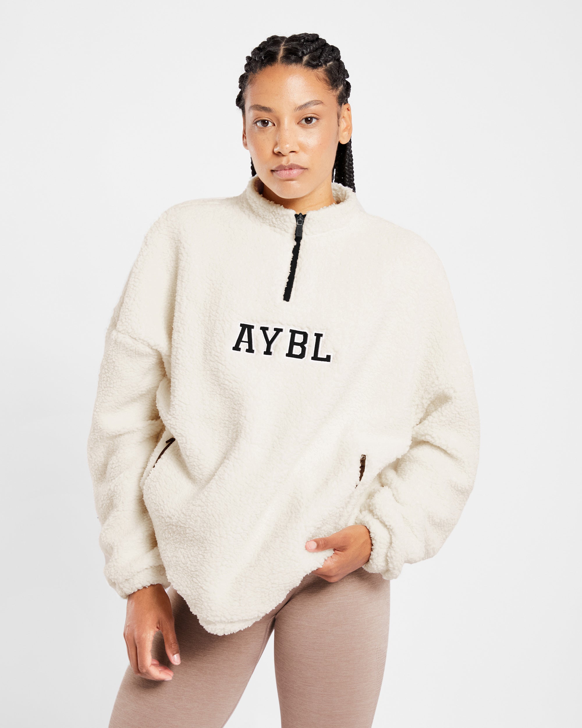 Varsity Oversized Fleece - Cream