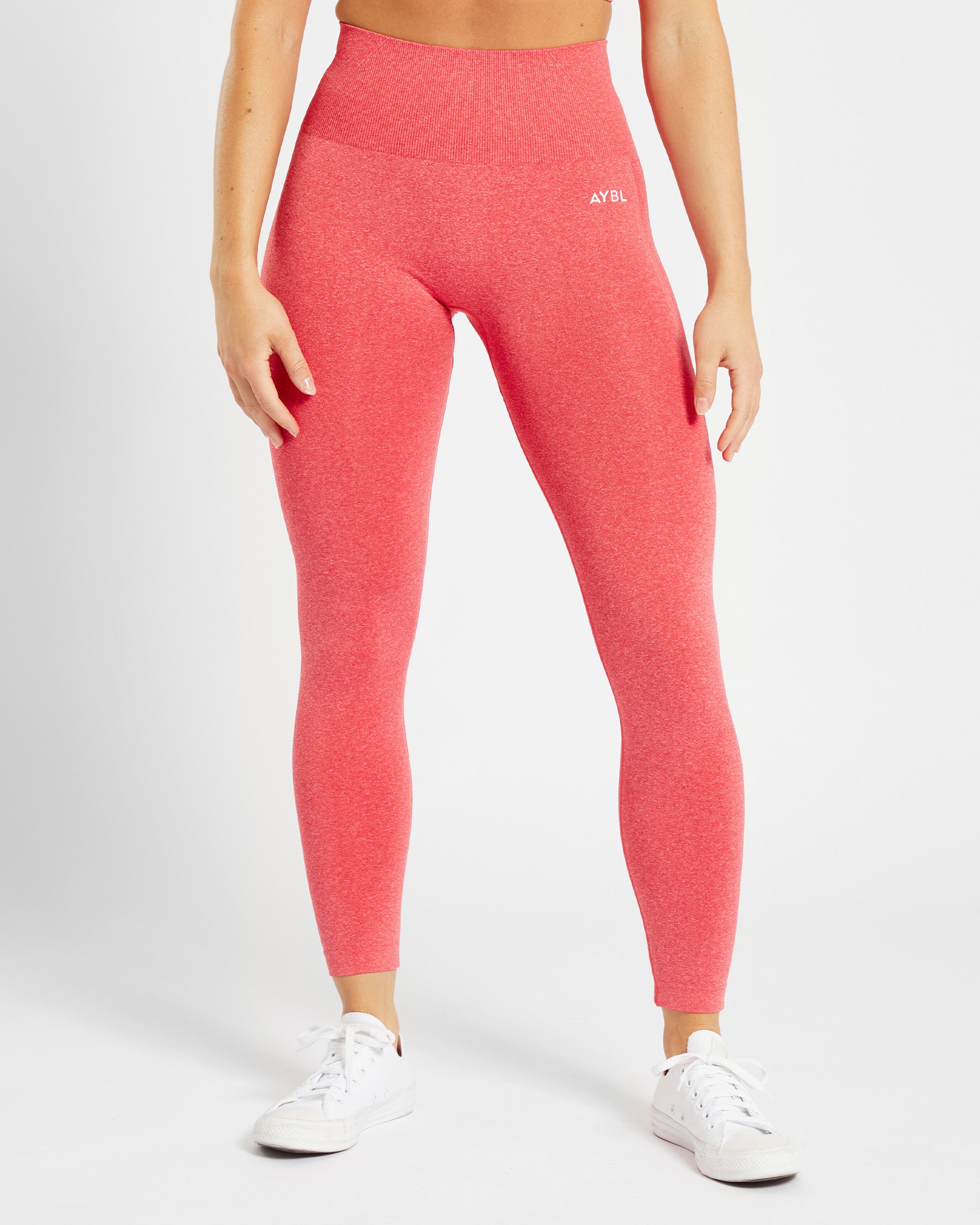 Nahtlose Empower-Leggings – Korallenrot meliert