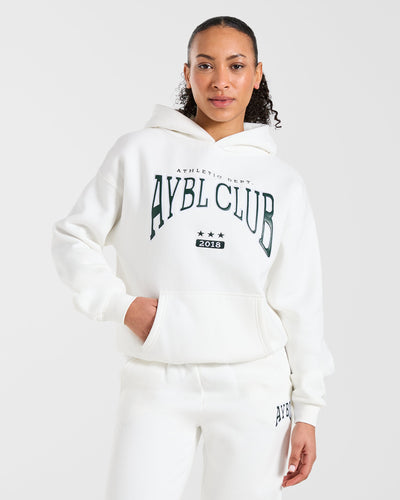 AYBL Club Oversized Hoodie - Off White/Forest Green