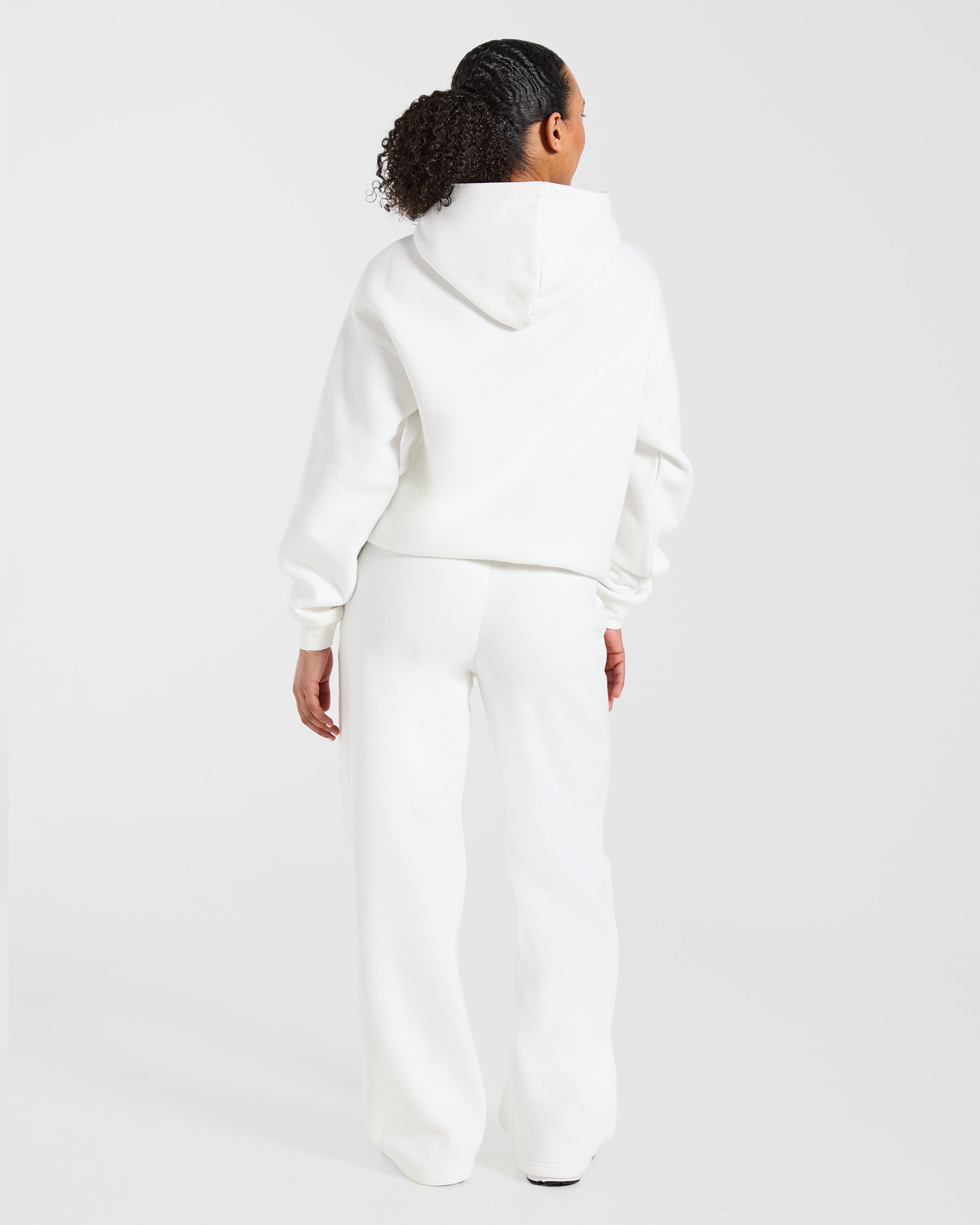 AYBL Club Oversized Straight Leg Joggers - Off White/Forest Green