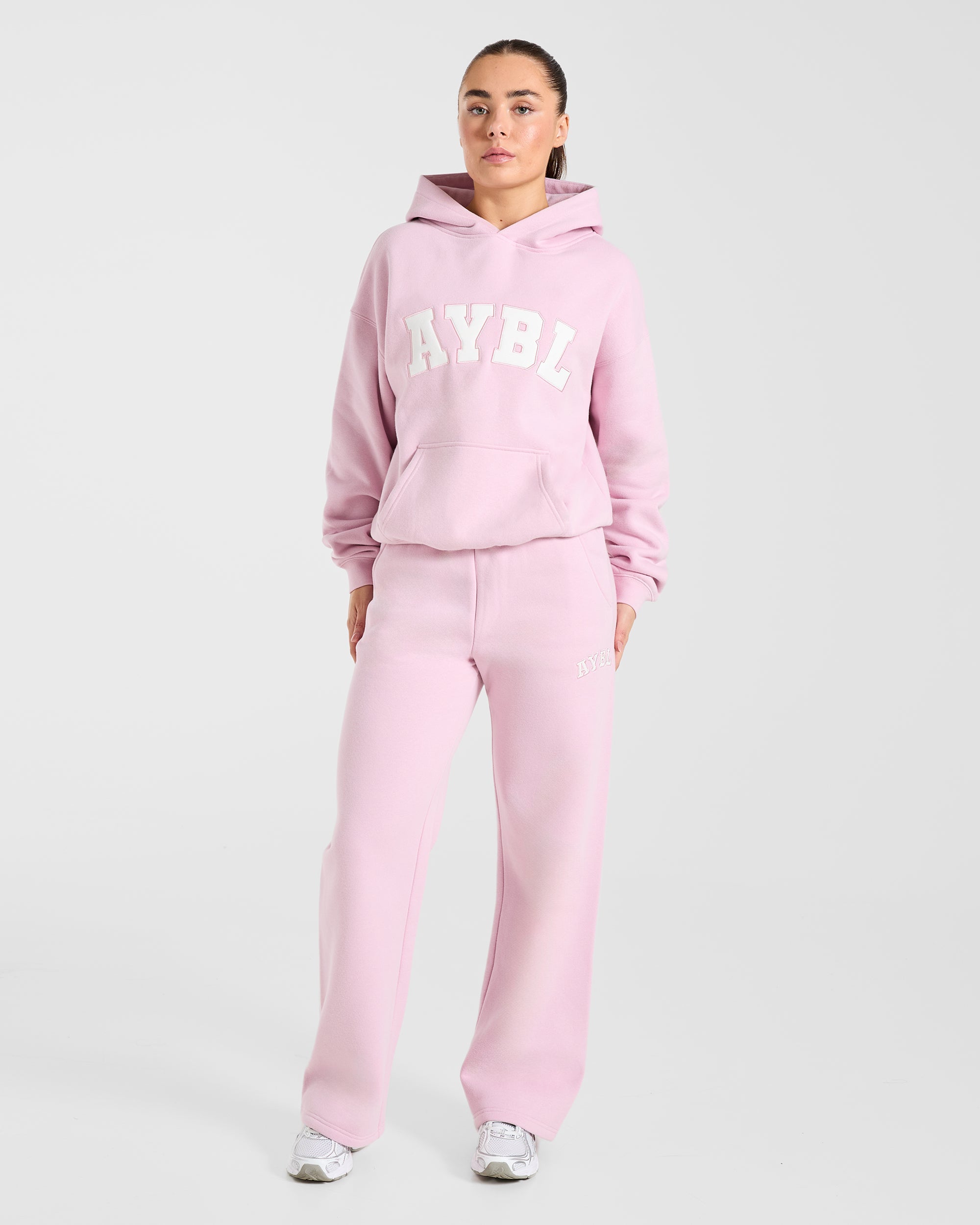 Varsity 2.0 Oversized Straight Leg Joggers - Iced Pink