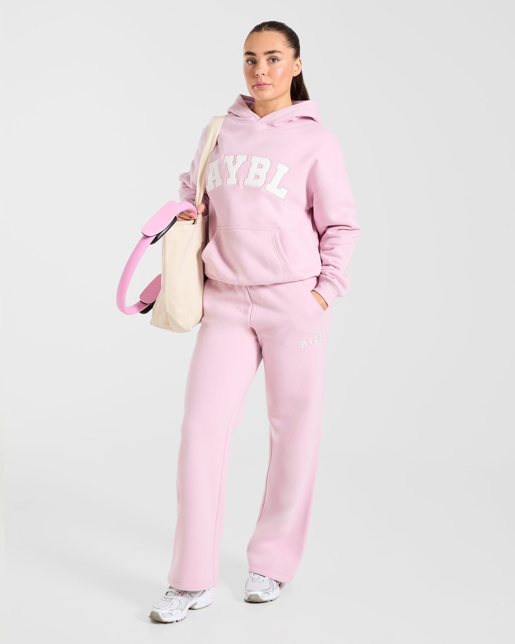 Varsity 2.0 Oversized Straight Leg Joggers - Iced Pink