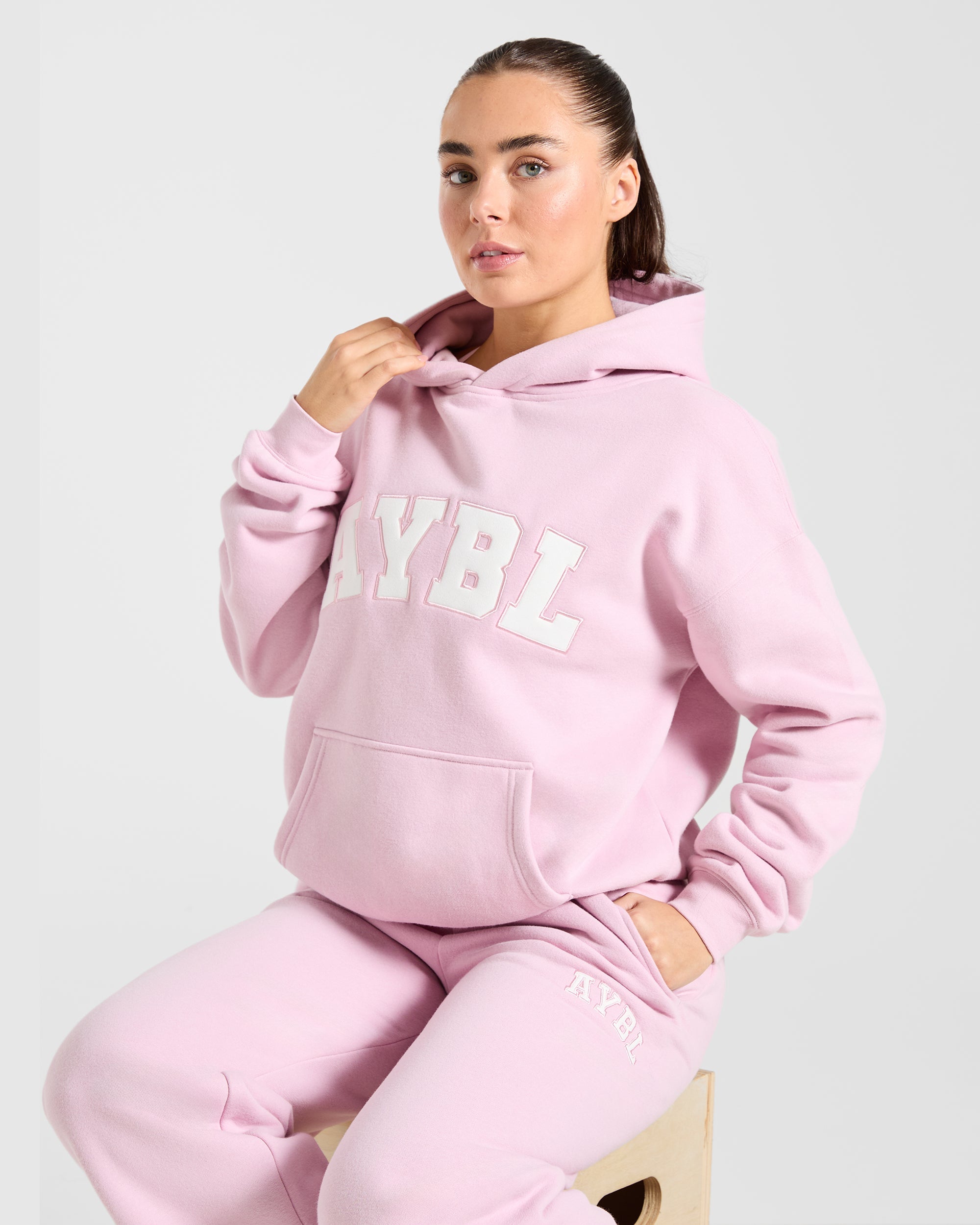 Varsity 2.0 Oversized Hoodie - Iced Pink