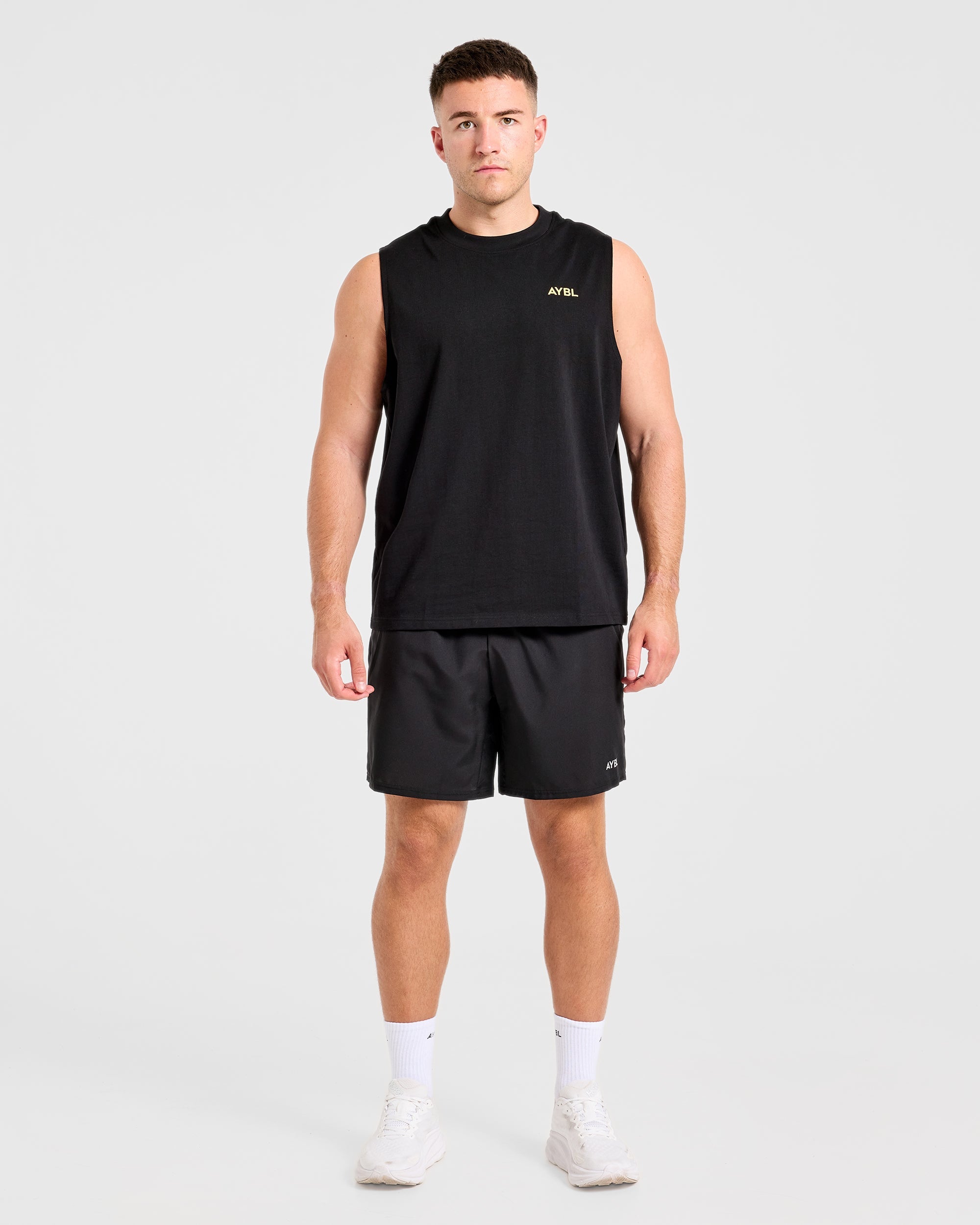 Essential Oversized Graphic Tank - Black/Yellow