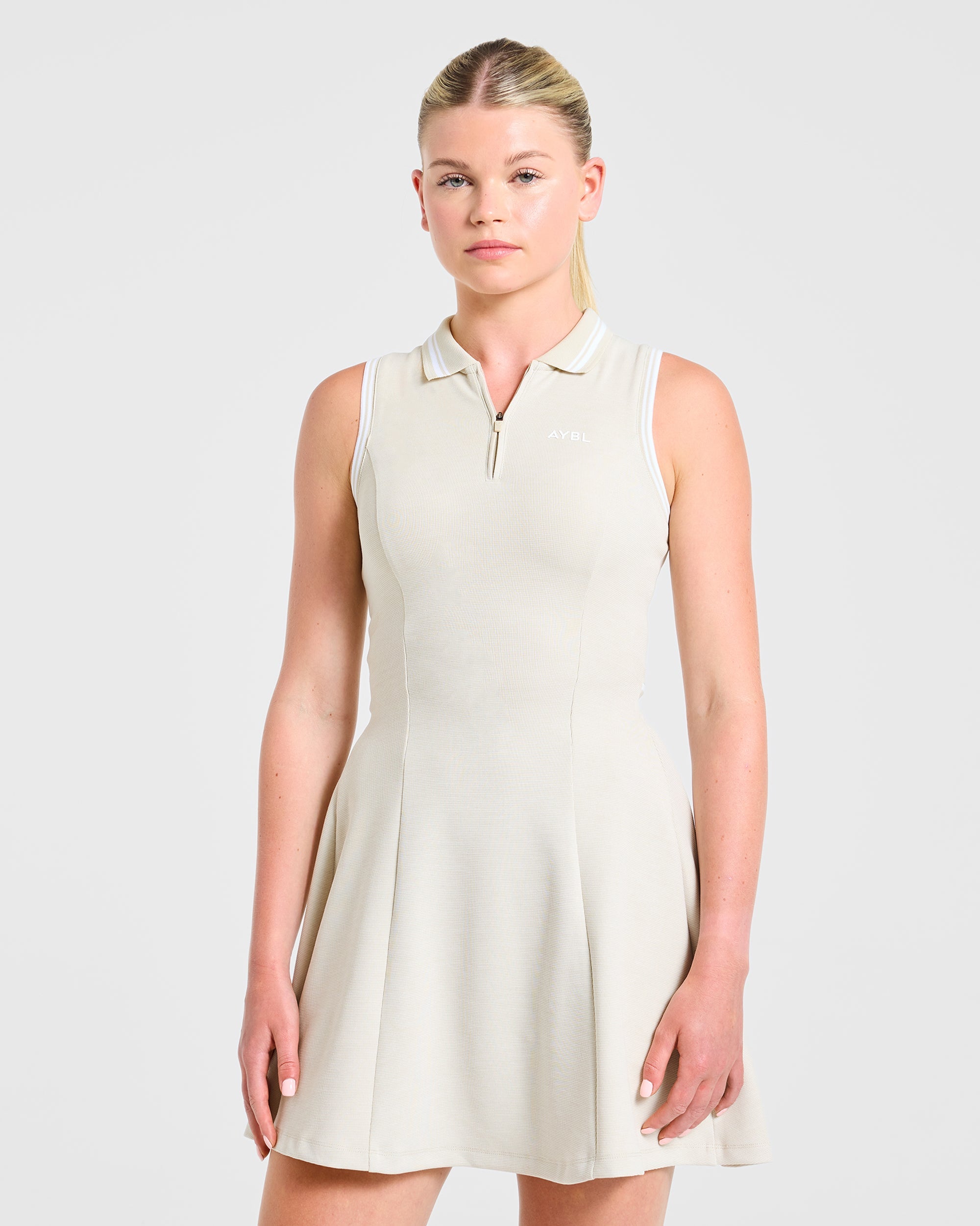 Classic Pleated Dress - Sand