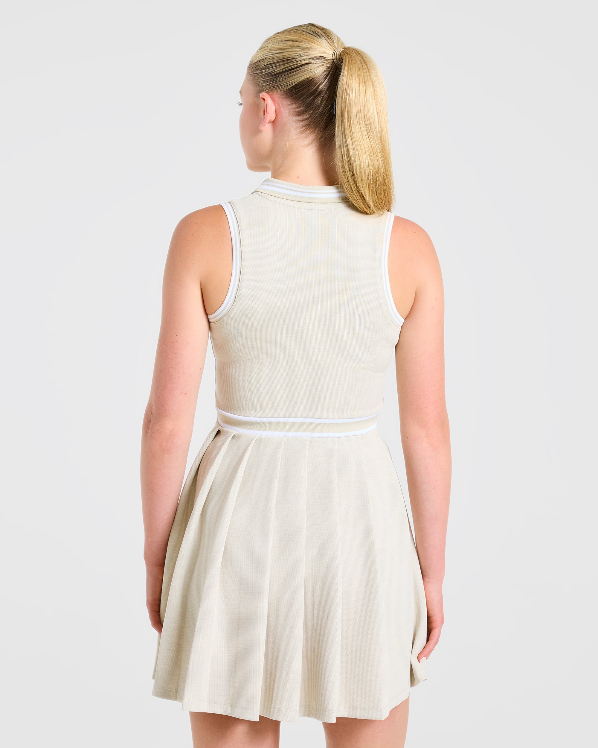 Classic Pleated Dress - Sand