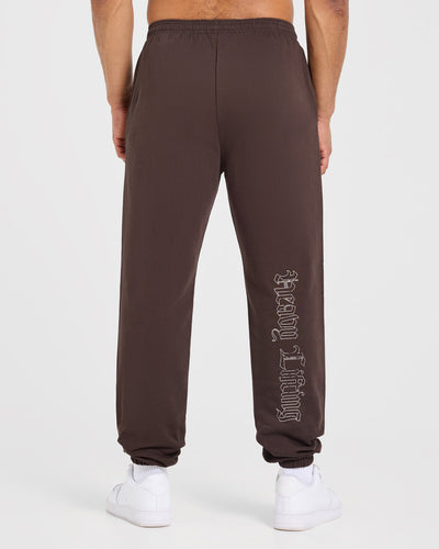 Heavy Lifting Gothic Oversized Joggers - Brown/Cream