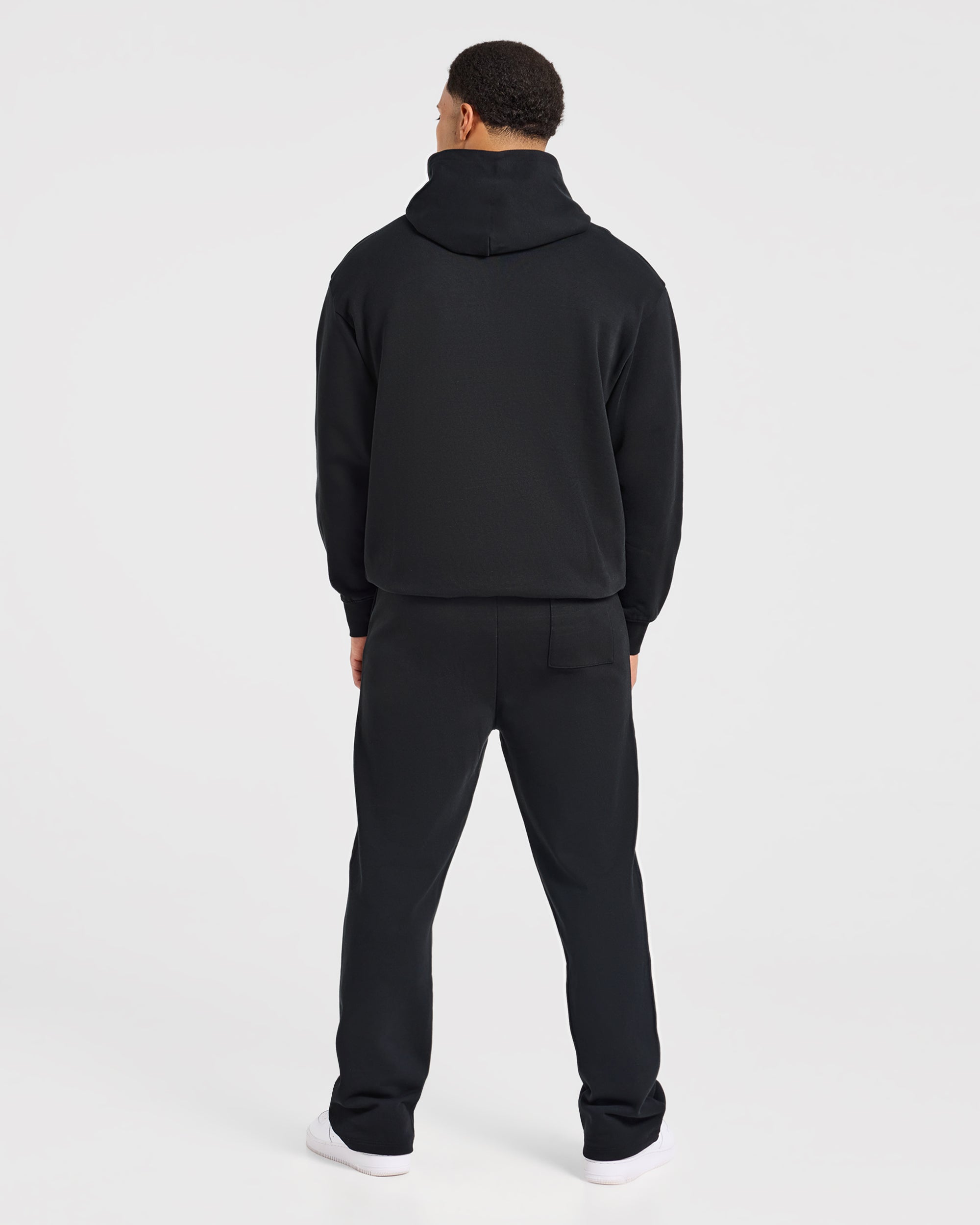 Effortless Oversized Straight Leg Joggers - Black