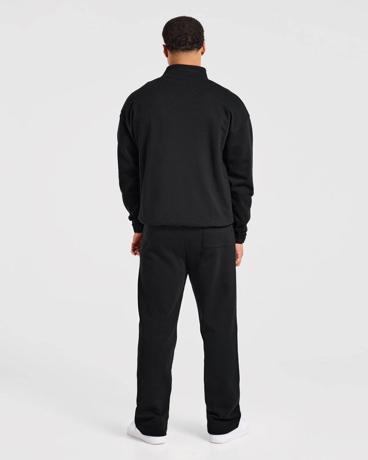 Effortless Oversized 1/4 Zip Pullover - Black