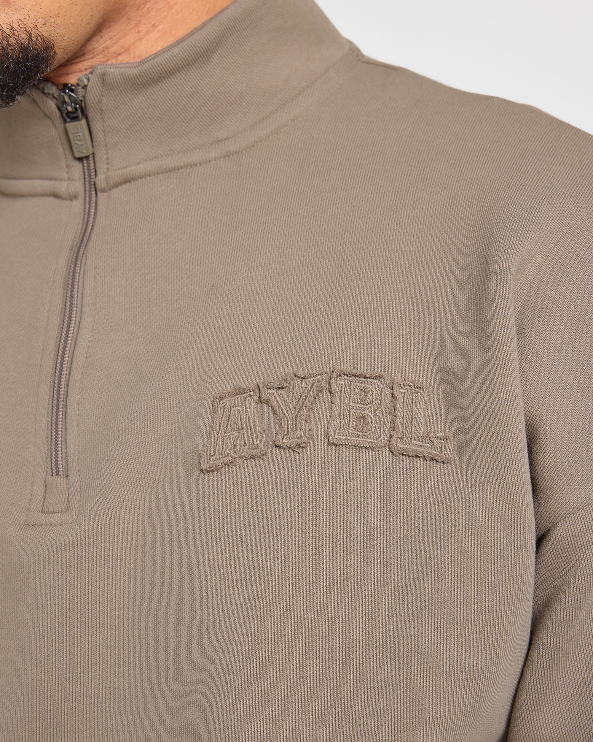 Effortless Oversized 1/4 Zip Pullover - Deep Ecru