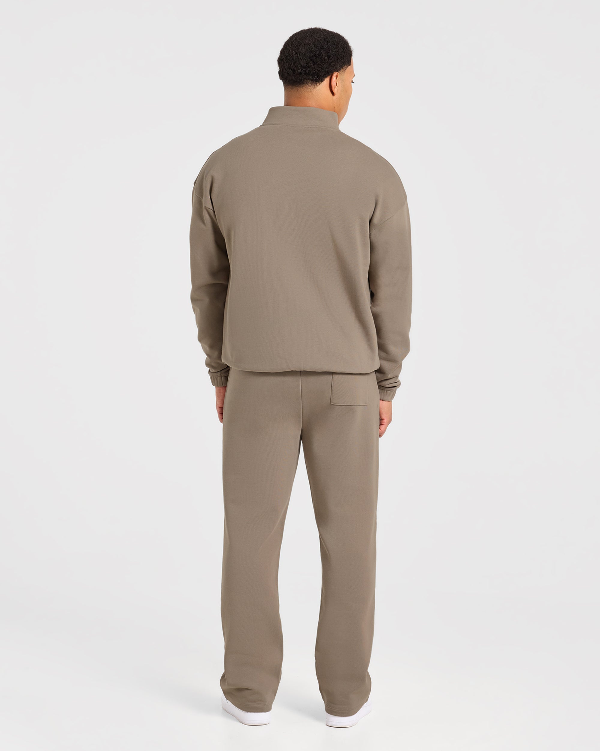 Effortless Oversized 1/4 Zip Pullover - Deep Ecru