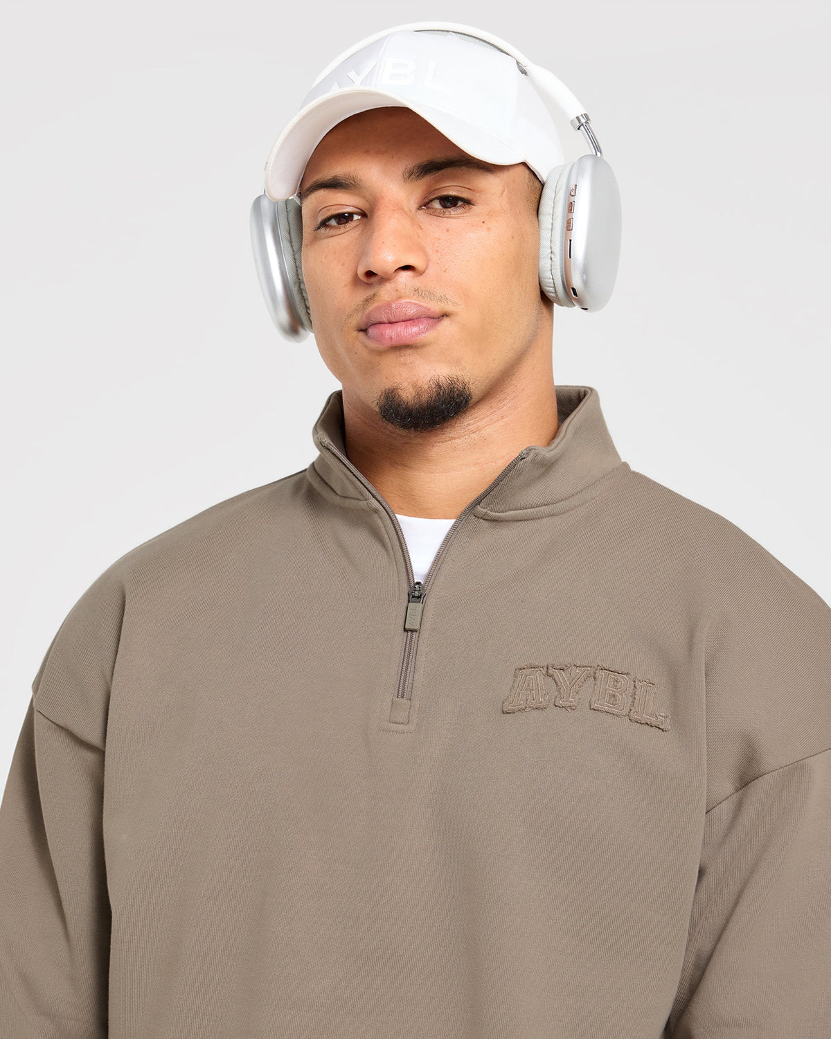 Effortless Oversized 1/4 Zip Pullover - Deep Ecru
