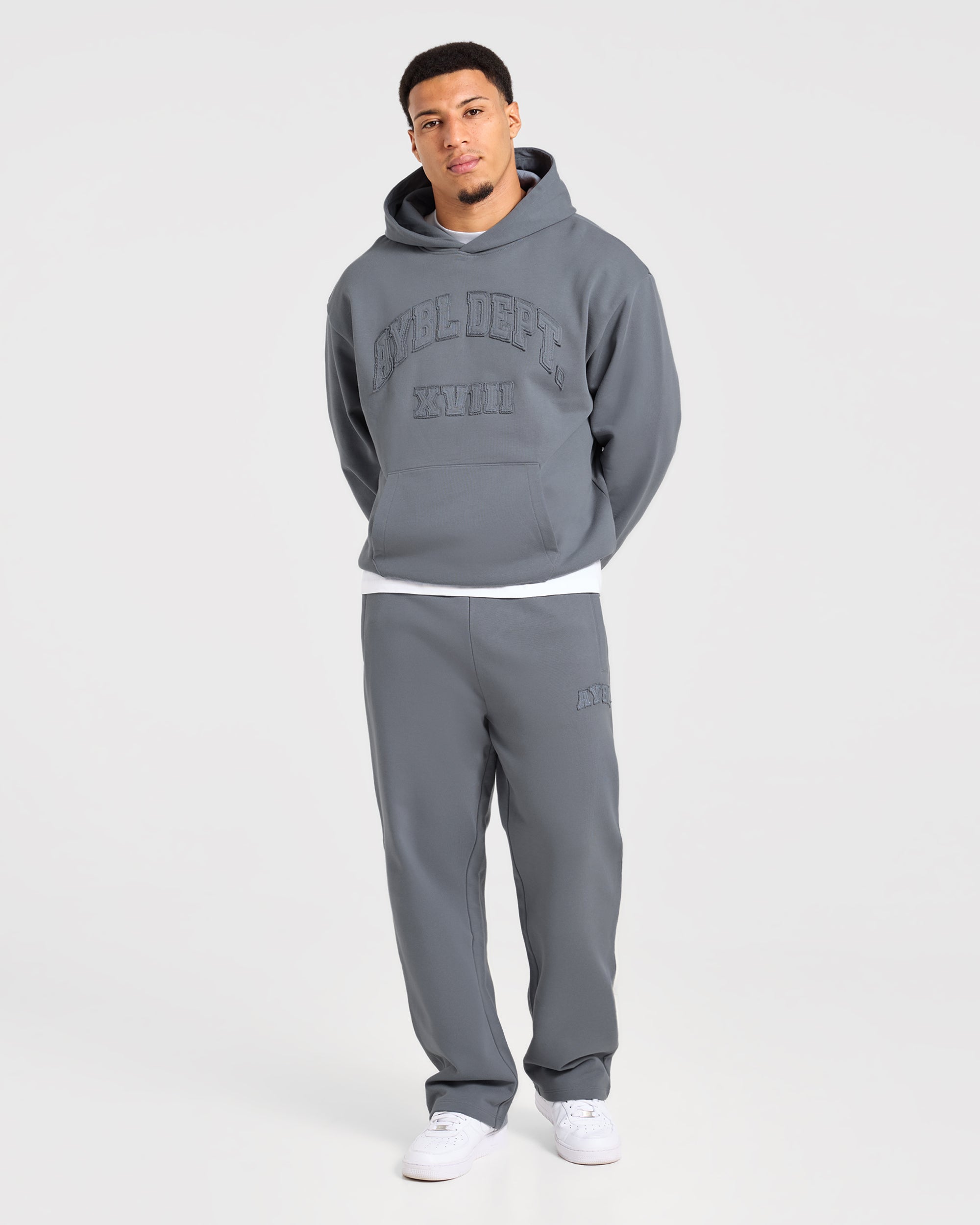 Effortless Oversized Straight Leg Joggers - Deep Slate