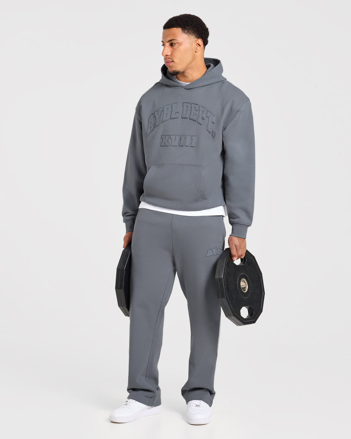Effortless Oversized Straight Leg Joggers - Deep Slate