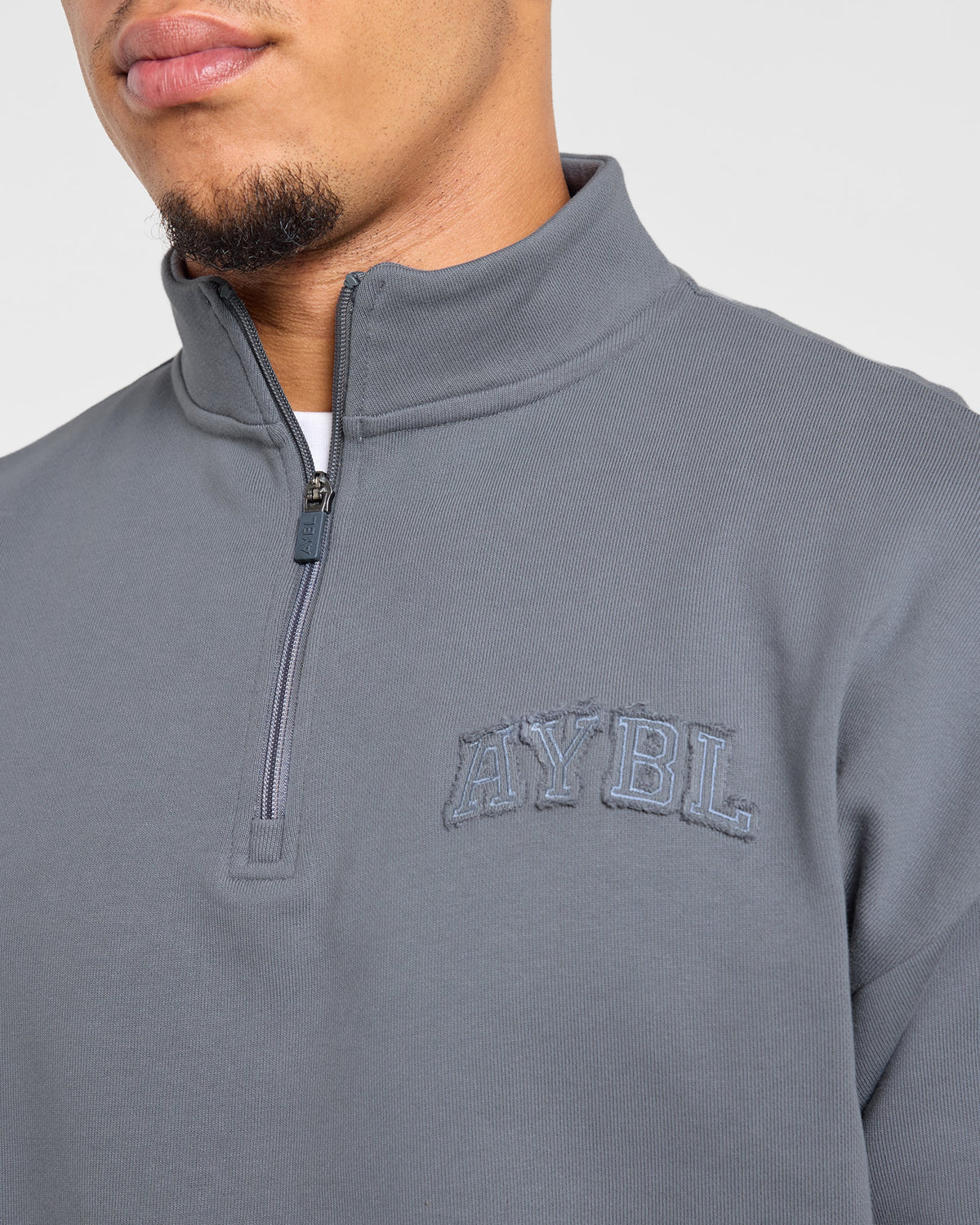 Effortless Oversized 1/4 Zip Pullover - Deep Slate