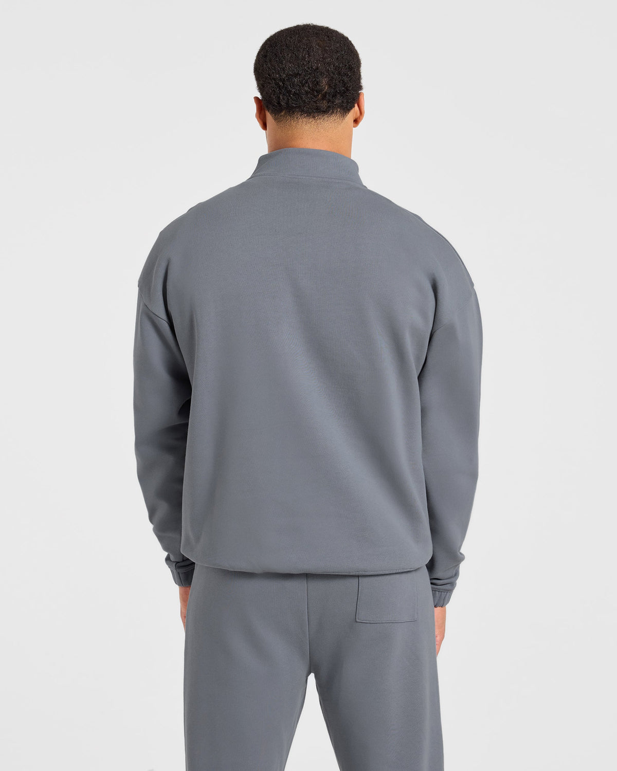Effortless Oversized 1/4 Zip Pullover - Deep Slate