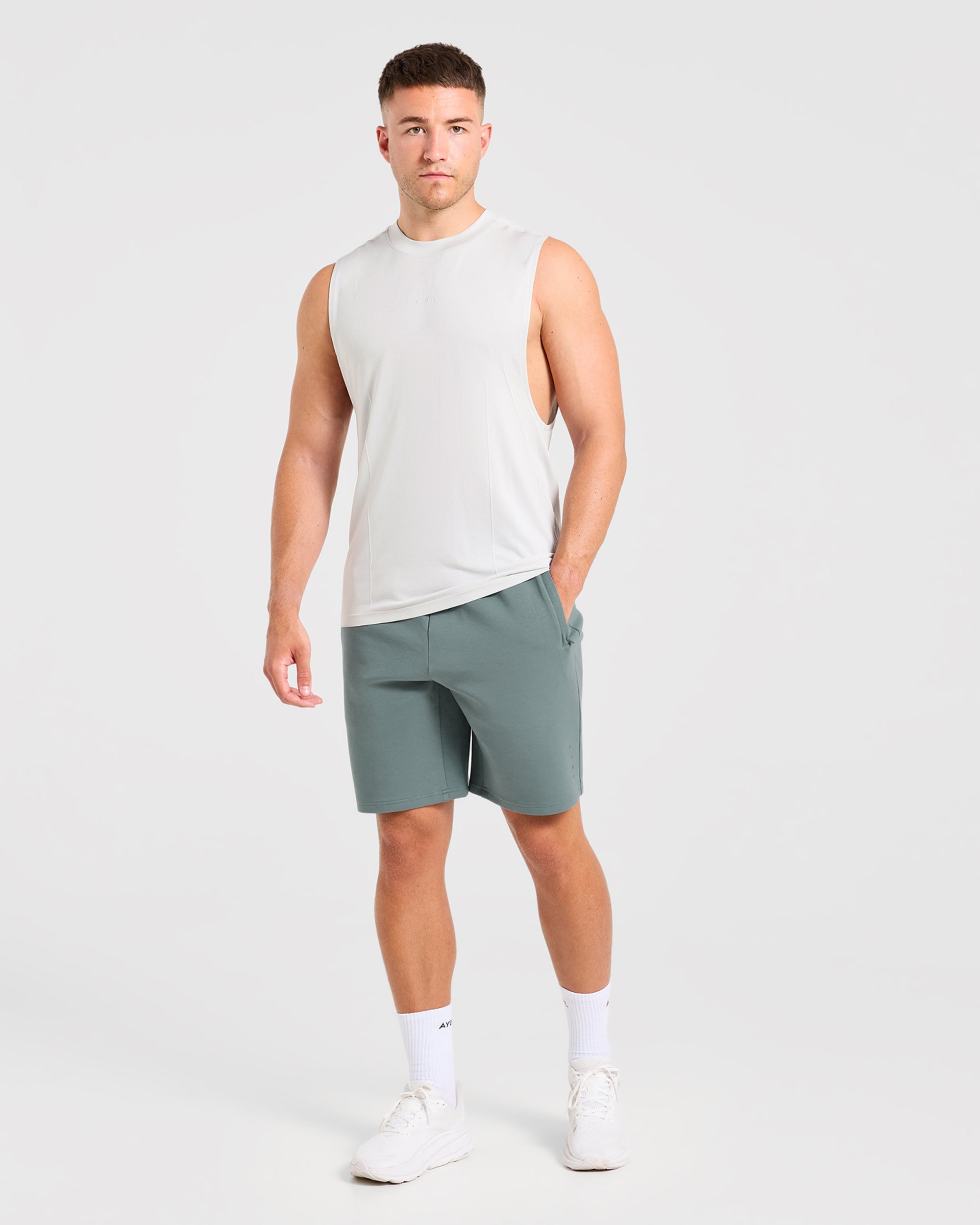 Reinforce Performance Seamless Tank - Light Stone Grey