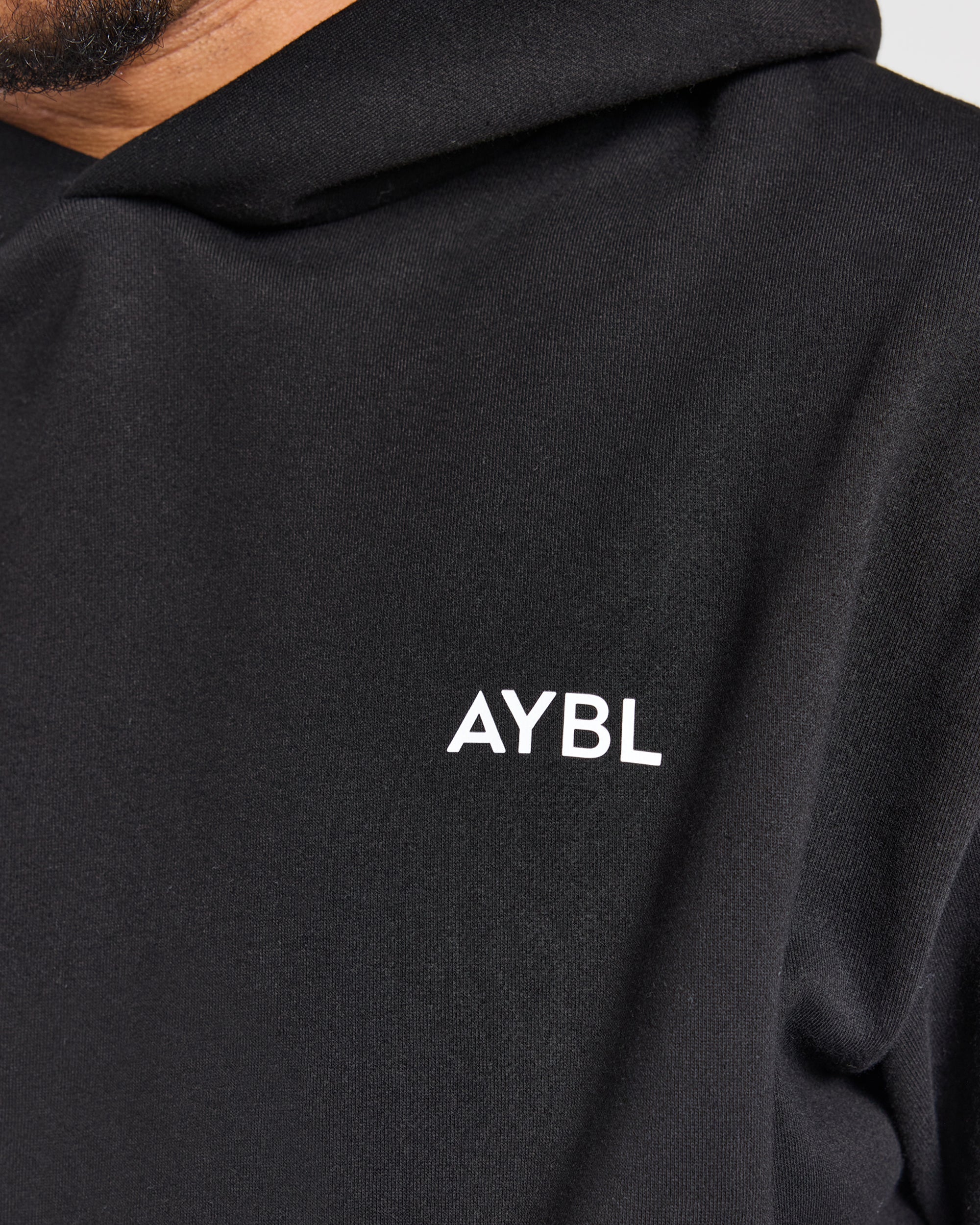 Essential übergroßer Kapuzenpullover – Schwarz