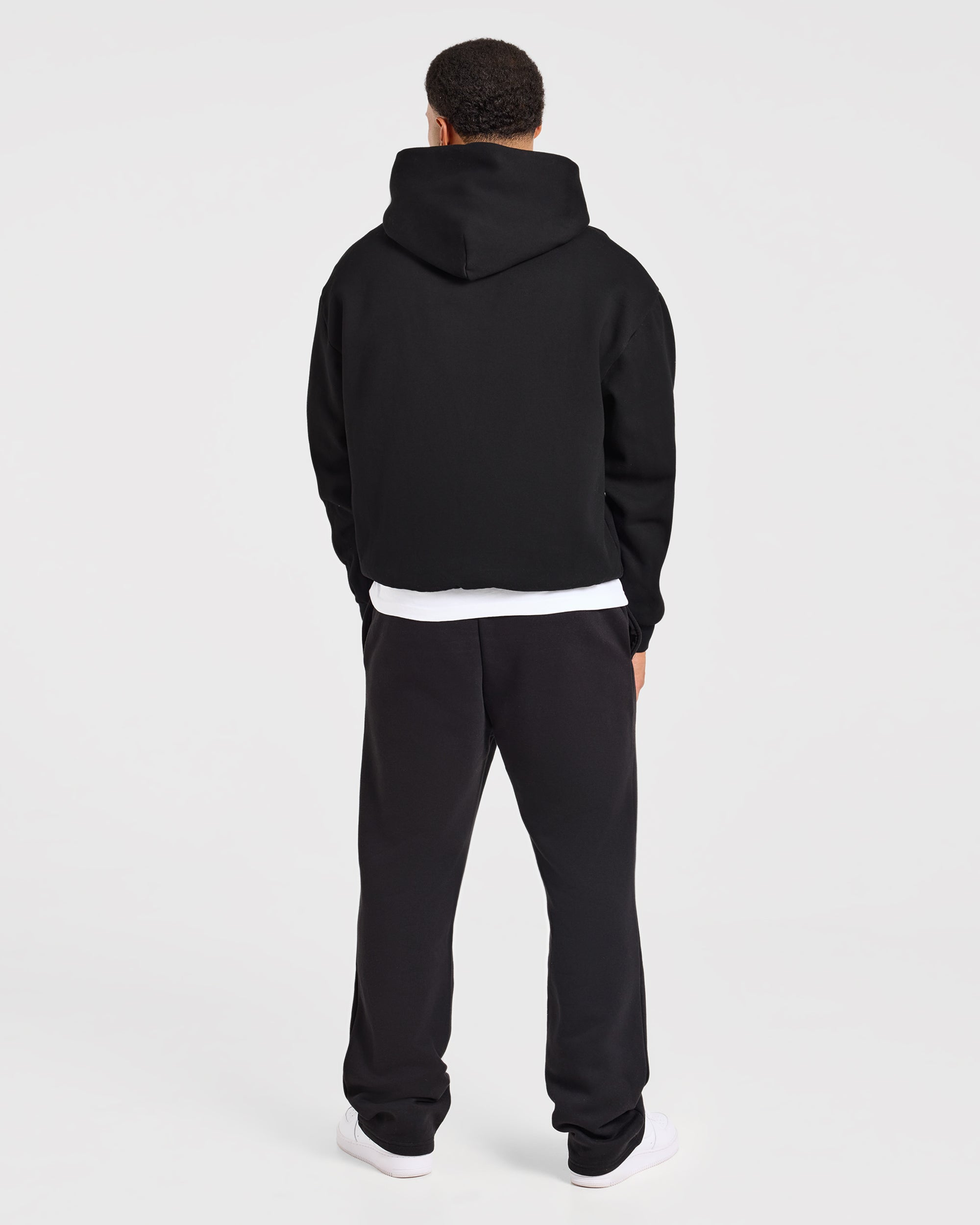 Essential übergroßer Kapuzenpullover – Schwarz