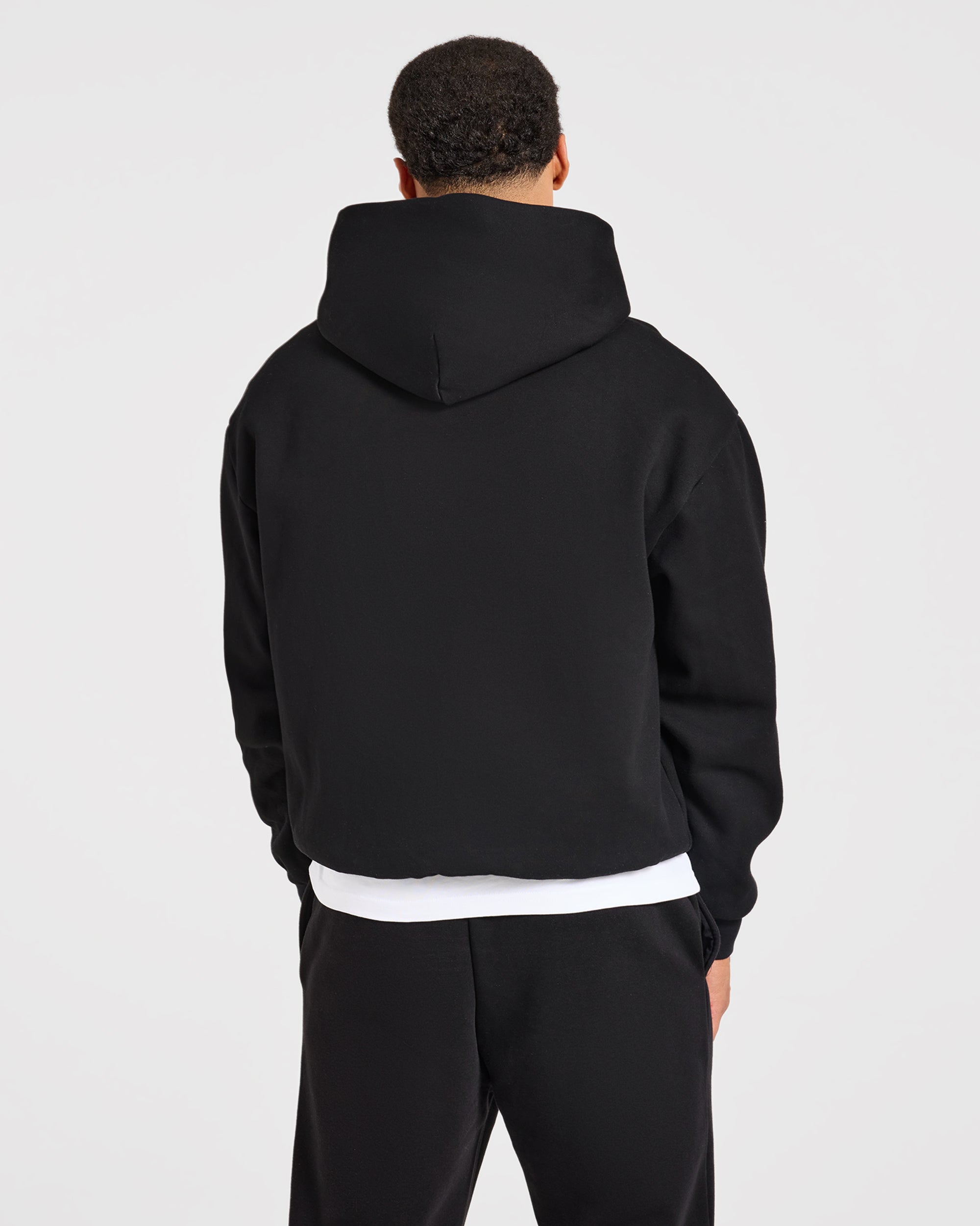 Essential übergroßer Kapuzenpullover – Schwarz
