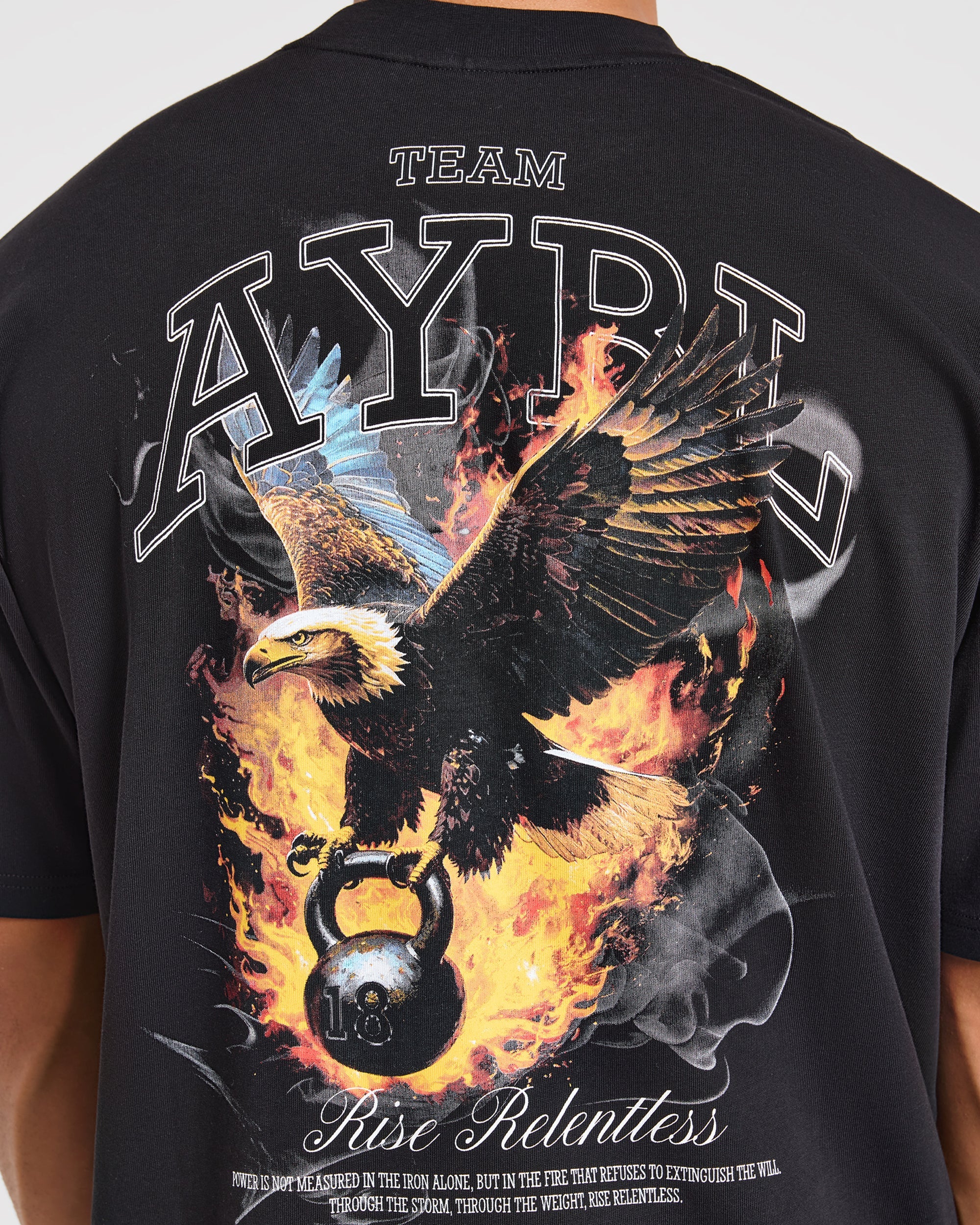Relentless Eagle Oversized T Shirt - Black