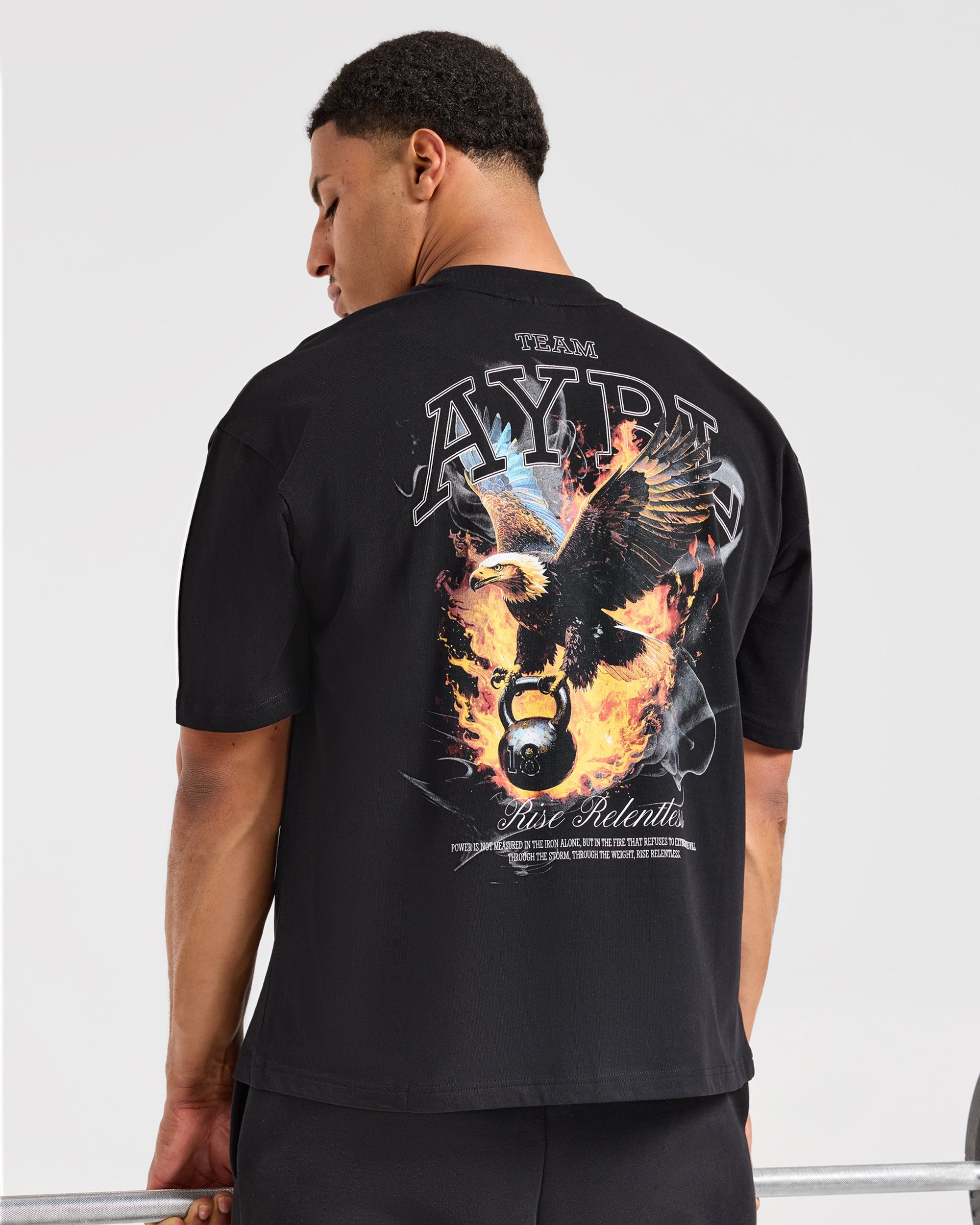 Relentless Eagle Oversized T Shirt - Black