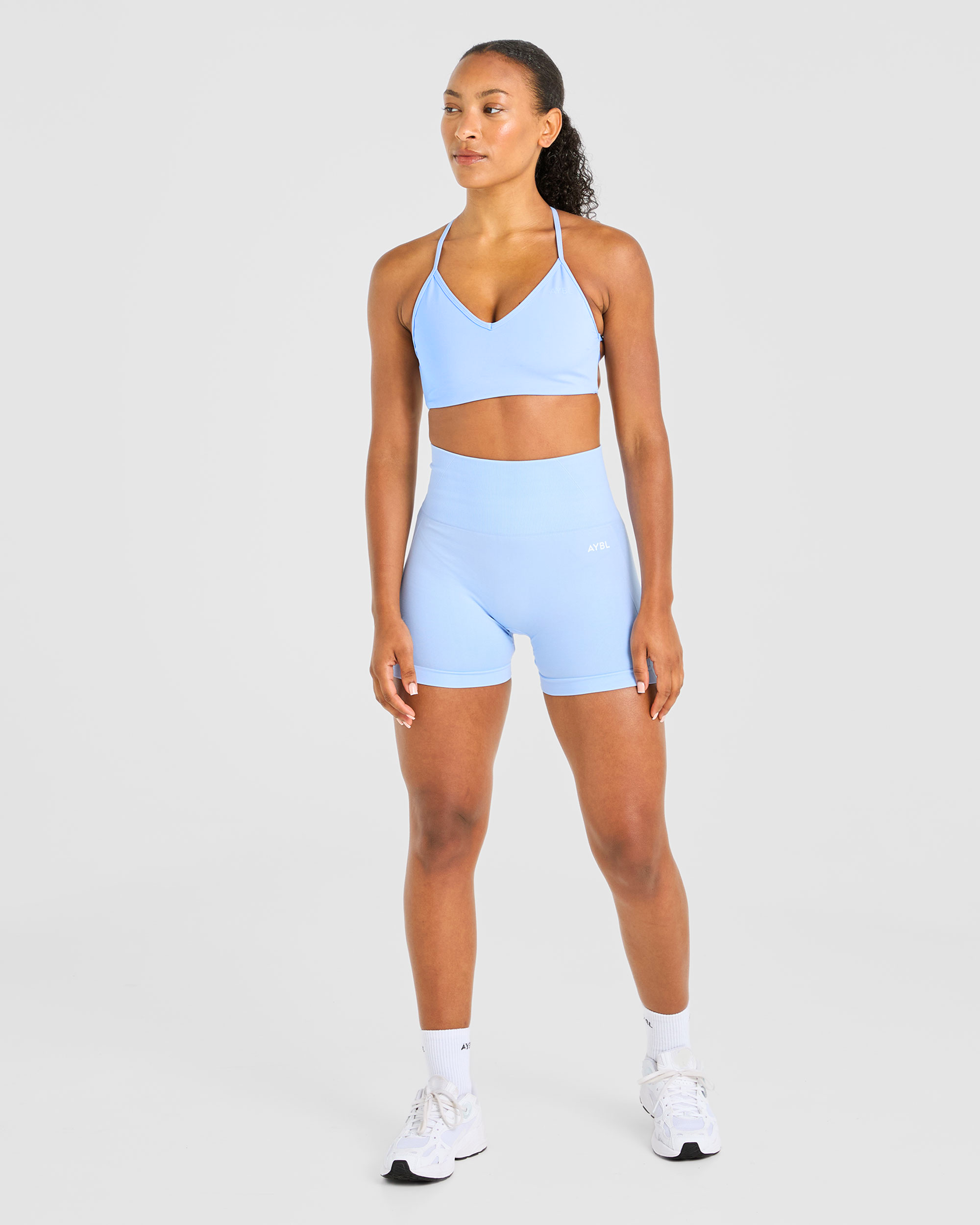 Essential Crossback Sports Bra - Baby Blue