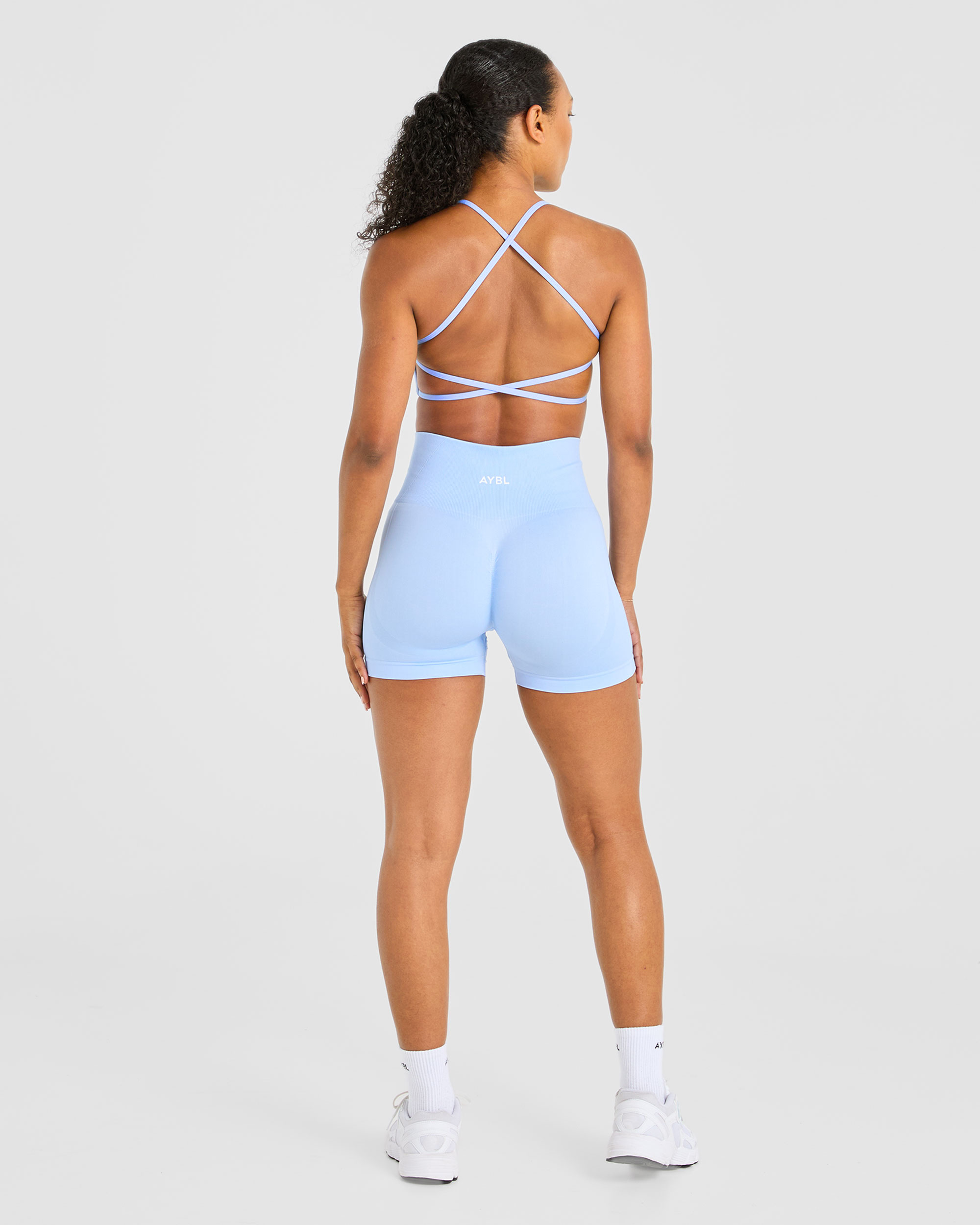 Essential Crossback Sports Bra - Baby Blue