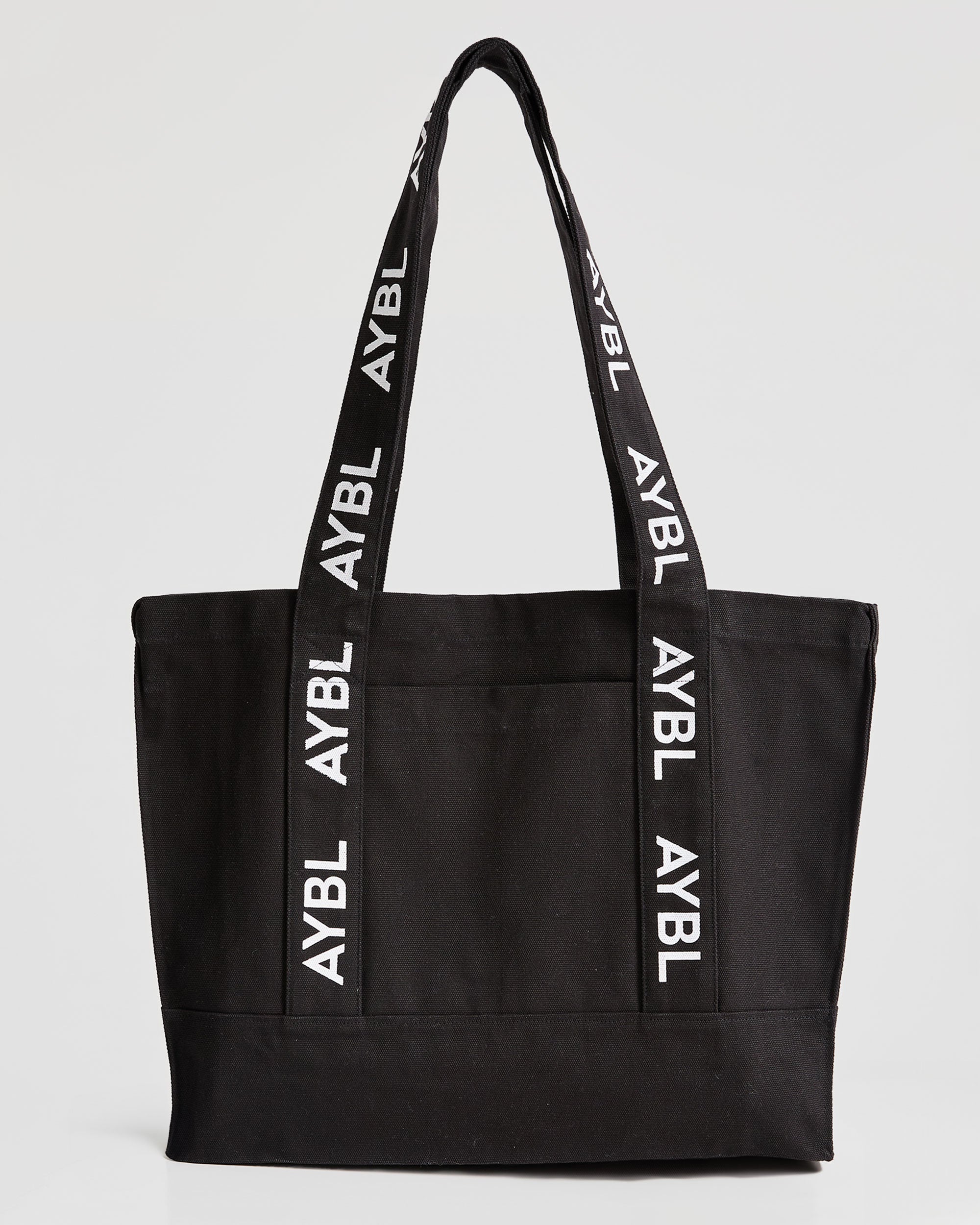 Branded Strap Tote Bag - Black