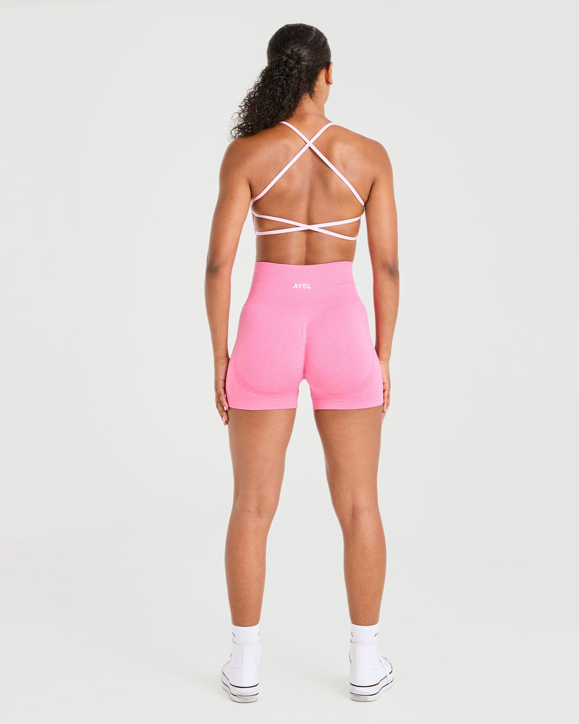 Essential Crossback Sports Bra - Baby Pink