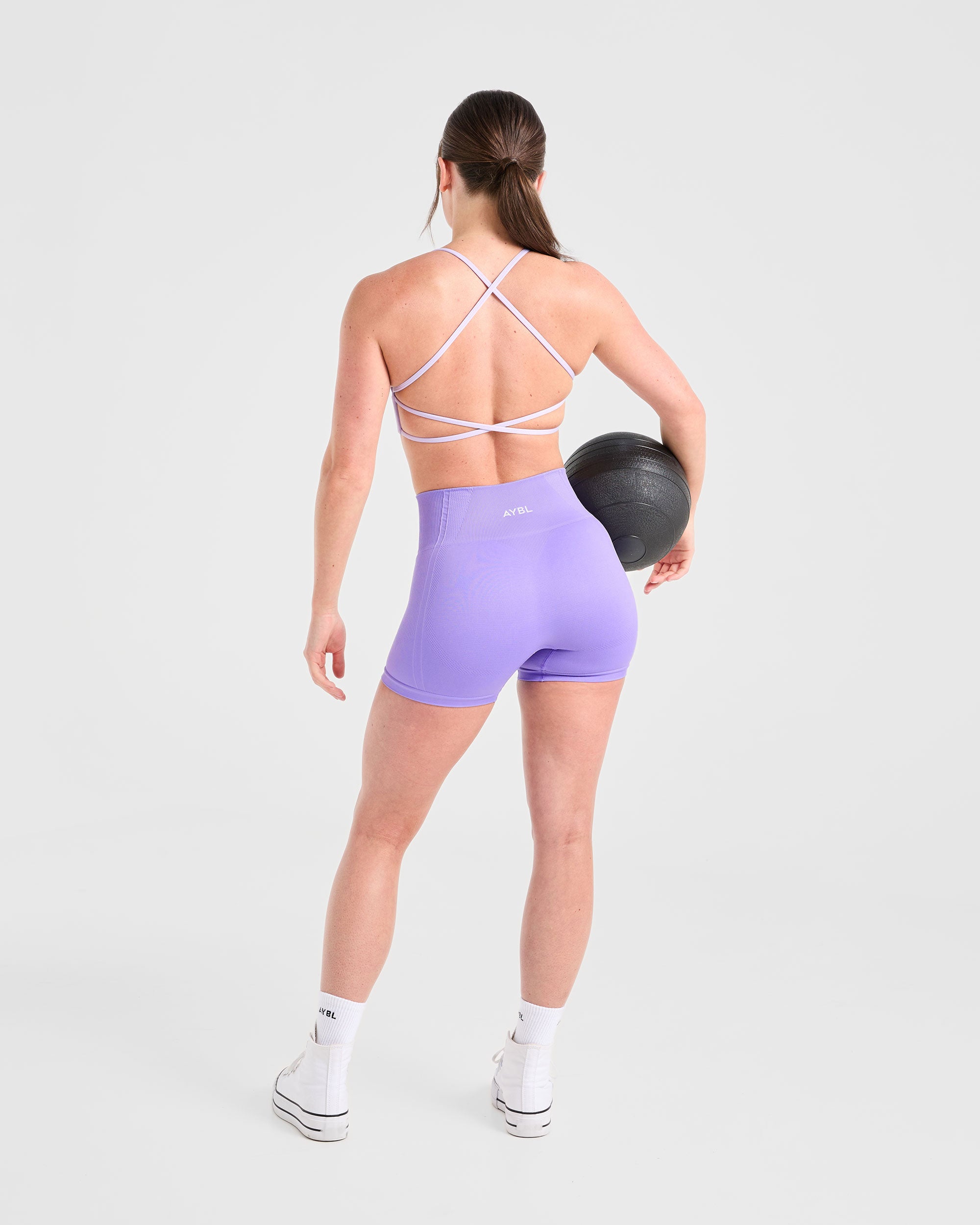 Essential Crossback Sports Bra - Pastel Purple