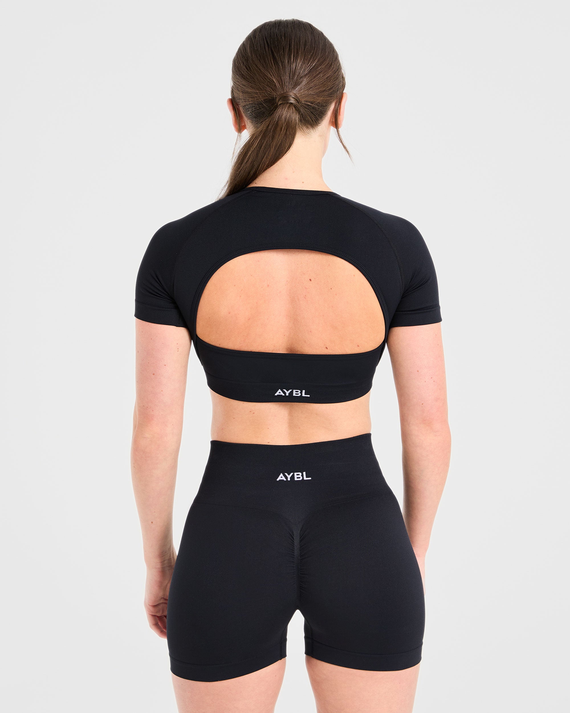 Power Seamless Crop Top - Black