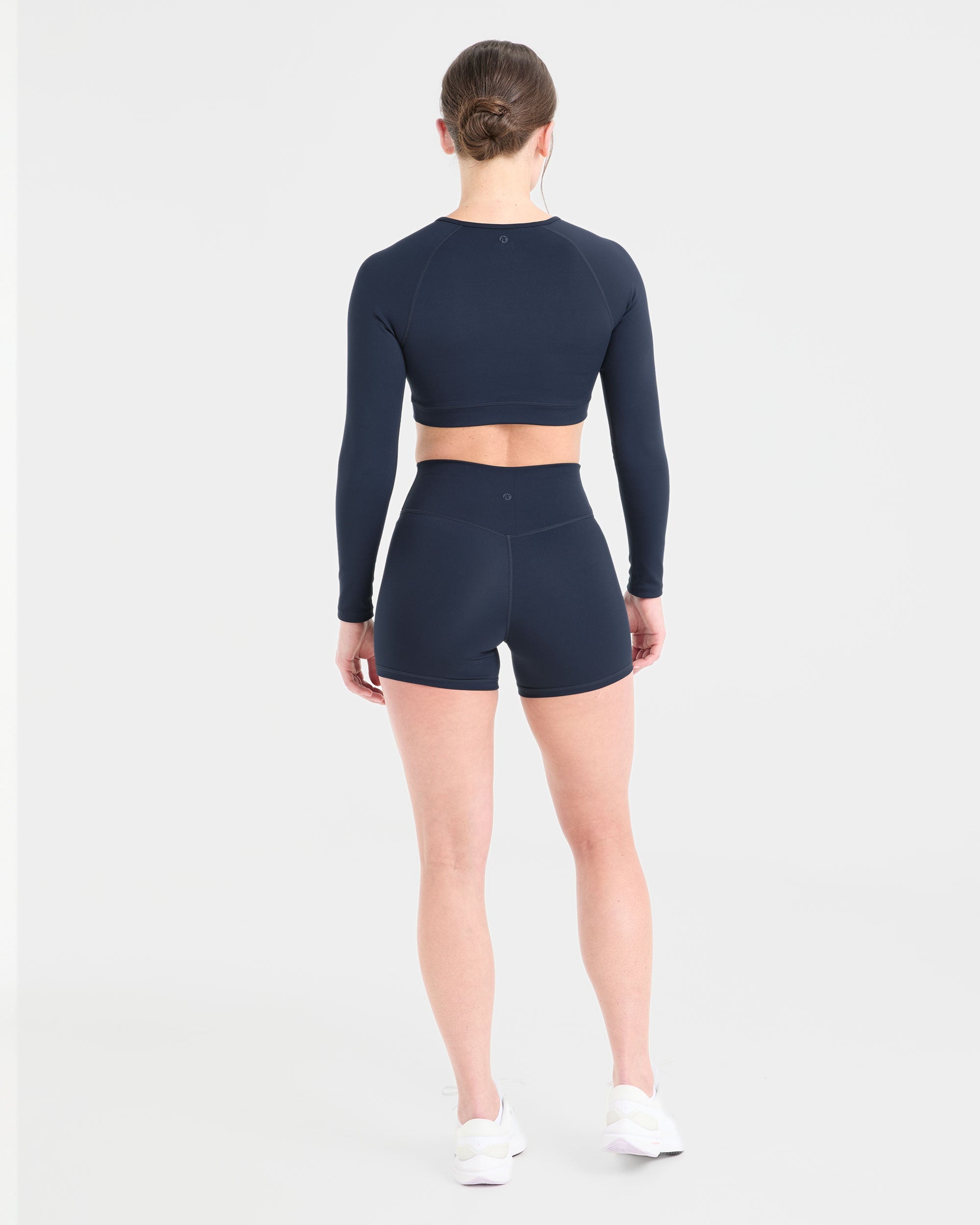 Staple Long Sleeve Crop Top - Navy