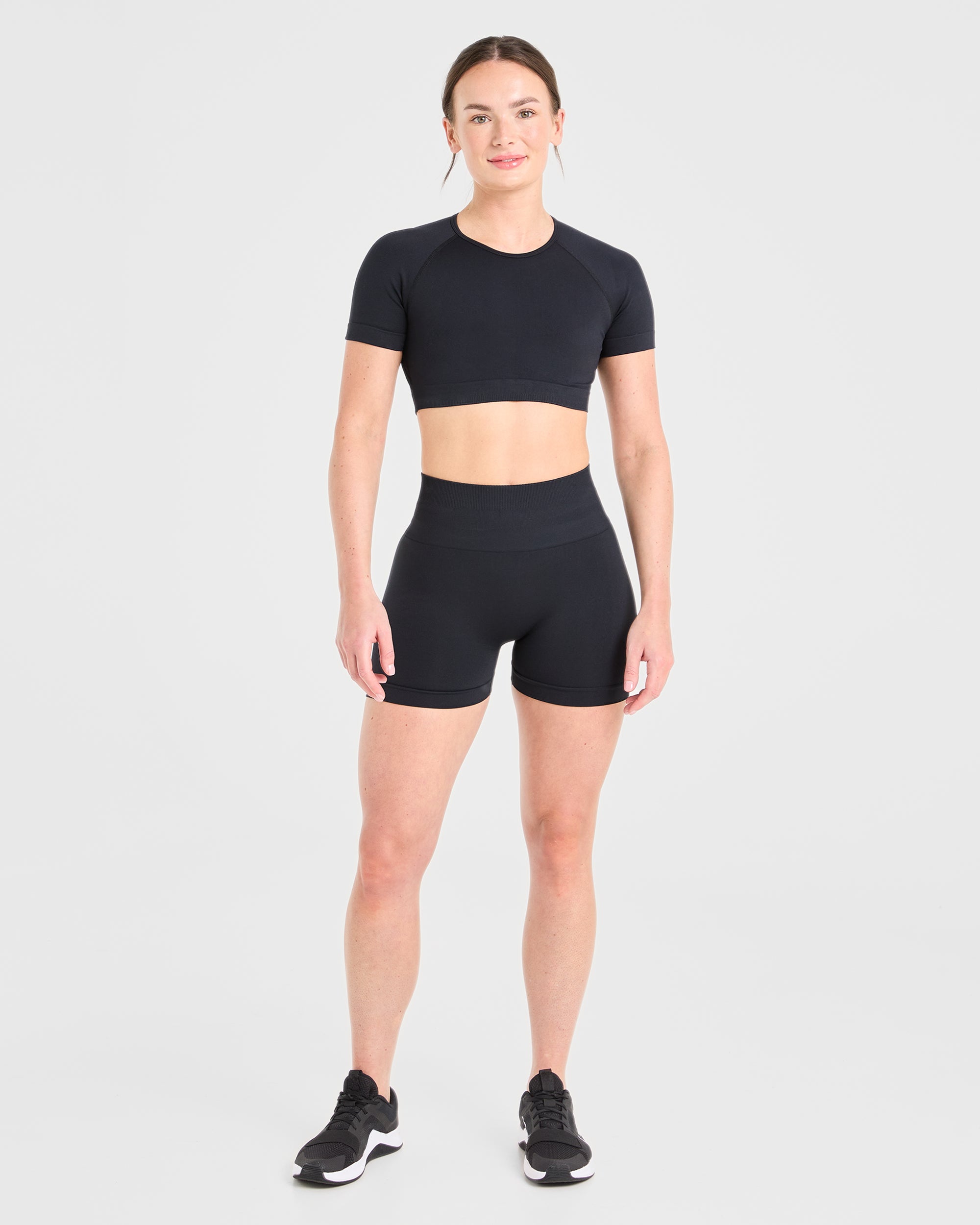 Power Seamless Crop Top - Black