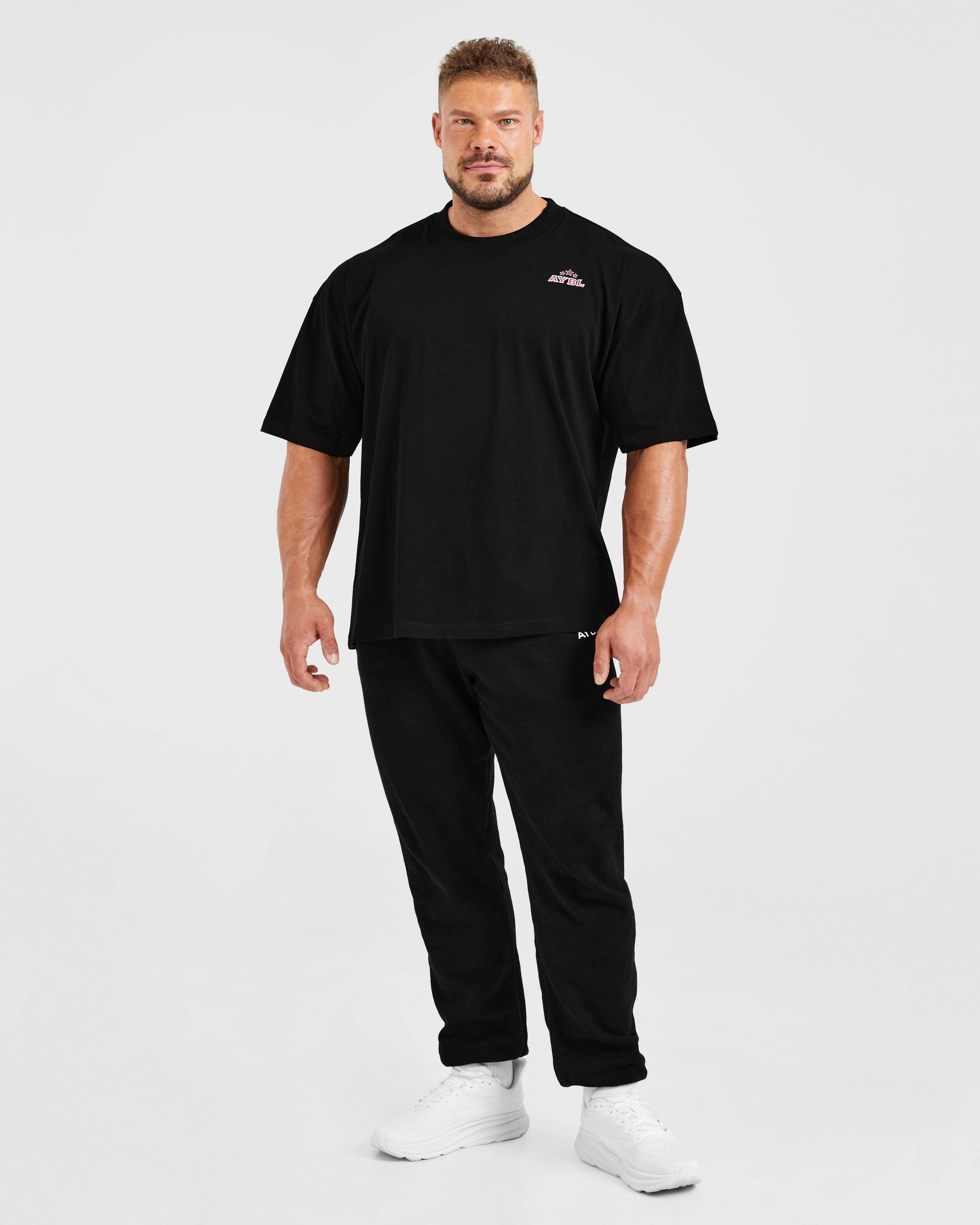 Wesley Vissers X Body Building Essentials Oversized T Shirt - Black/Red
