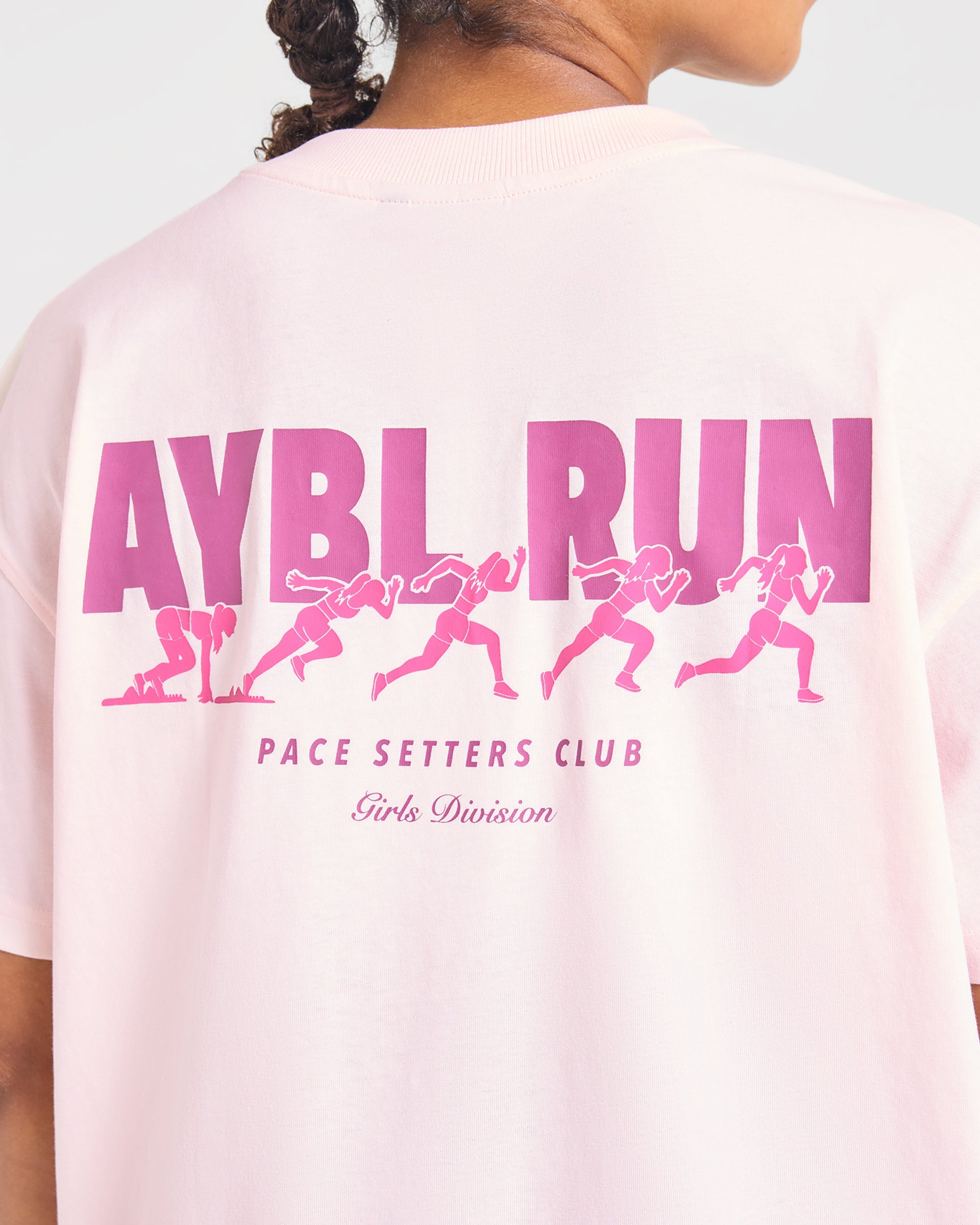 AYBL Run Oversized T Shirt - Baby Pink