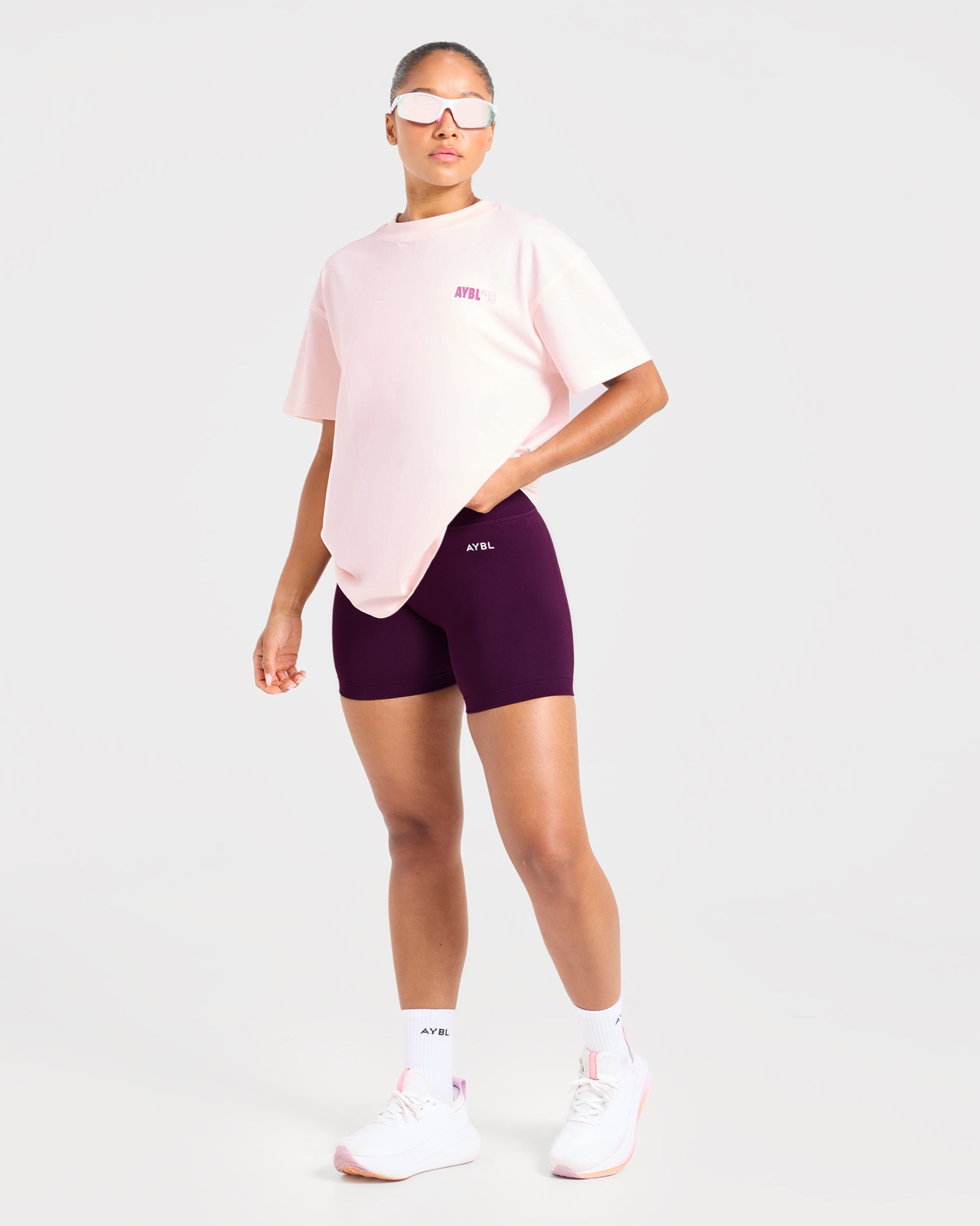 AYBL Run Oversized T Shirt - Baby Pink