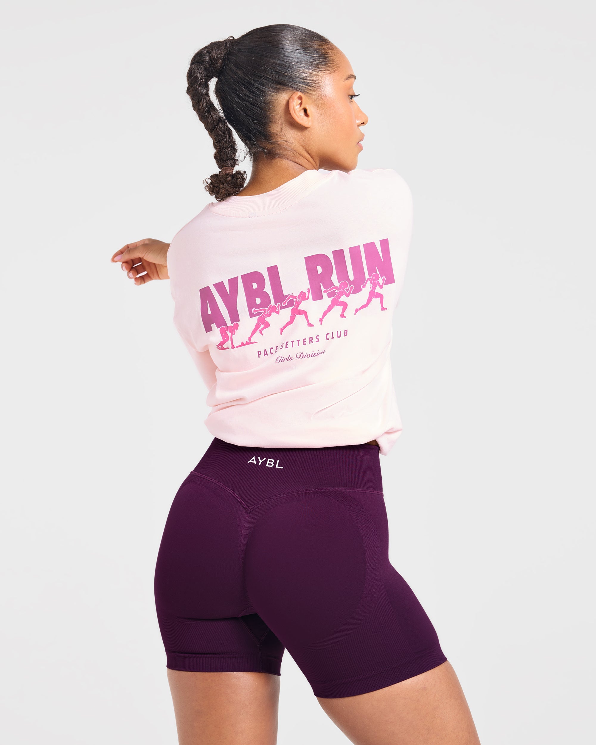 AYBL Run Oversized T Shirt - Baby Pink