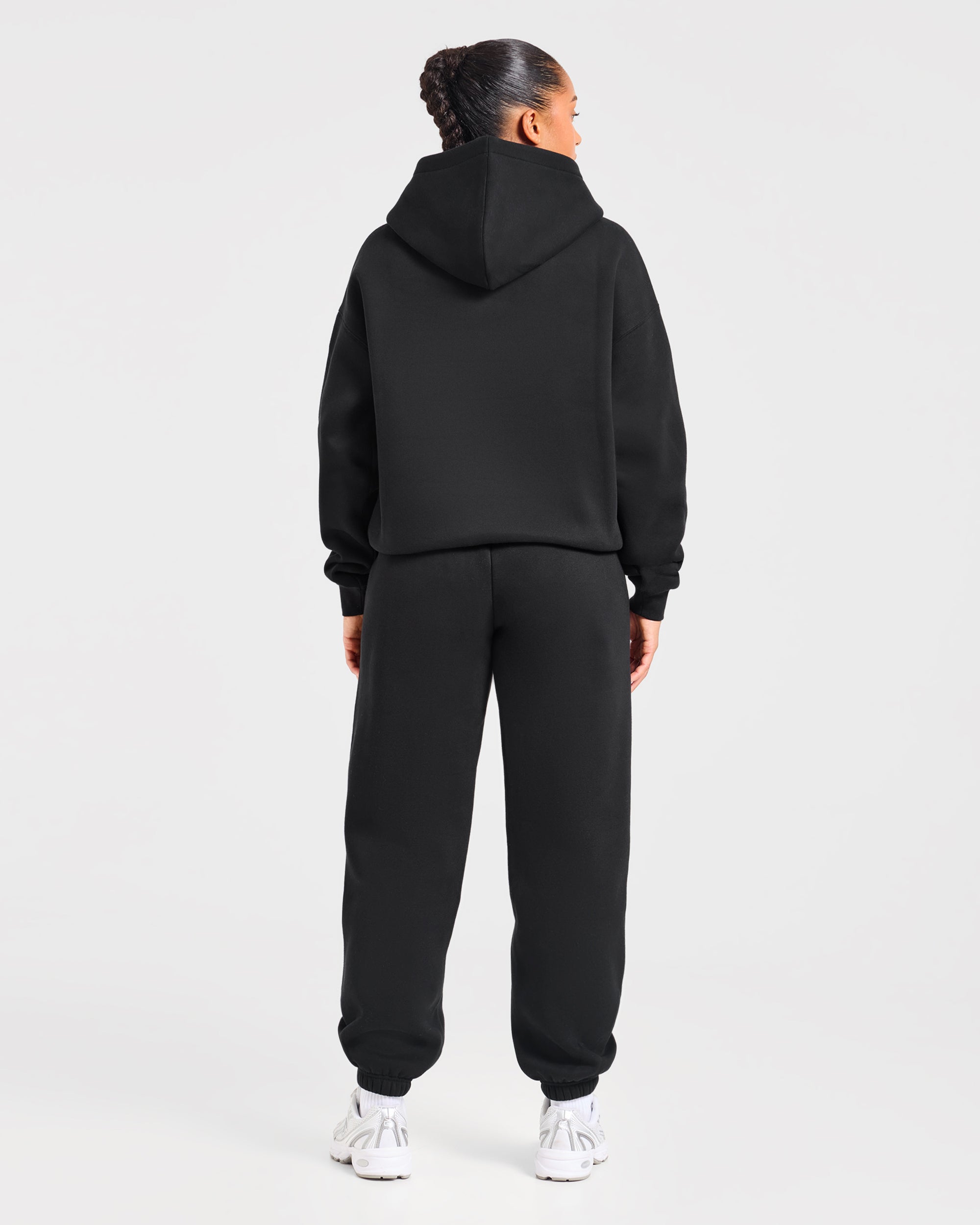 Varsity Applique Oversized Joggers - Black