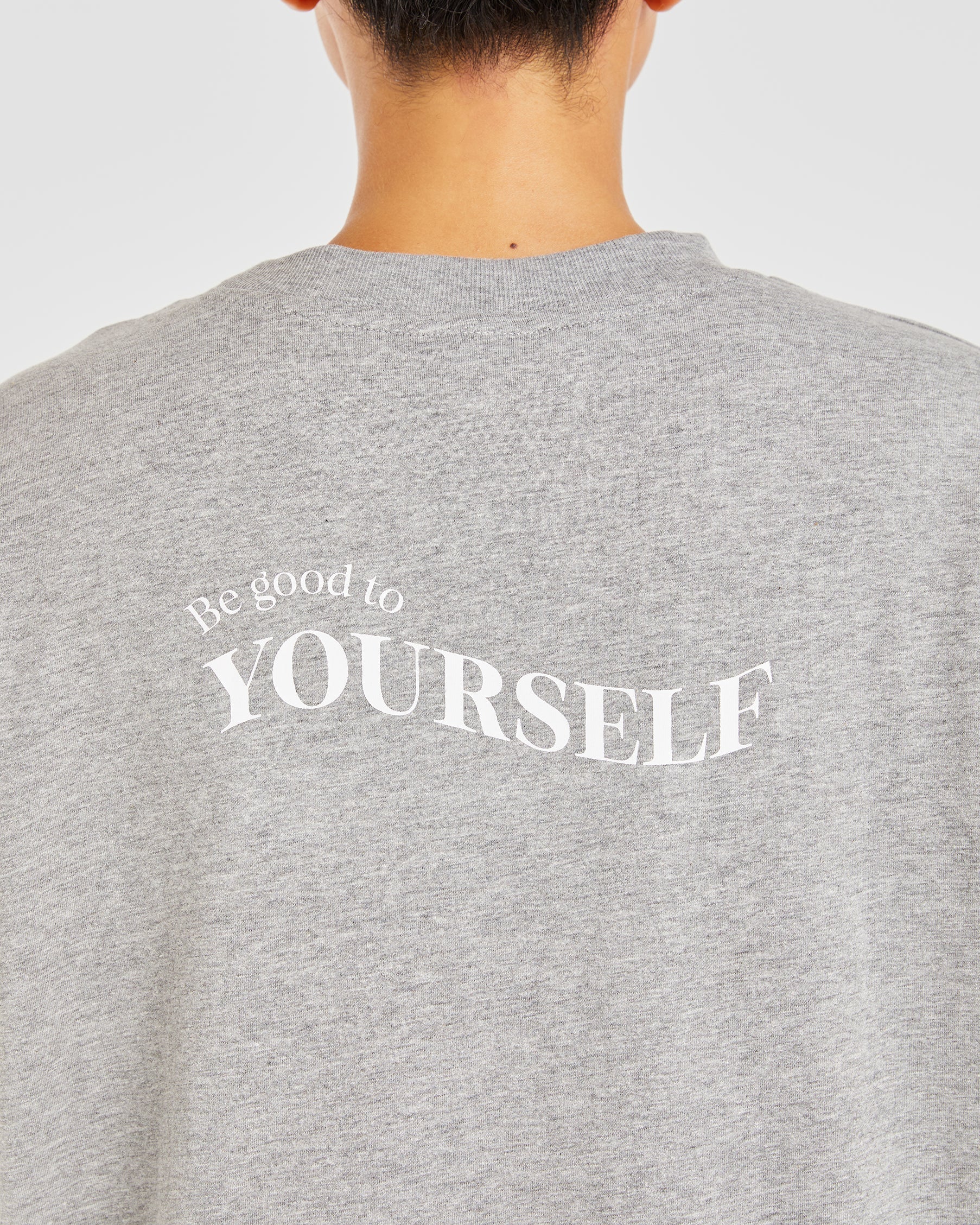 Be Good To Yourself Oversized T Shirt - Heather Grey/White