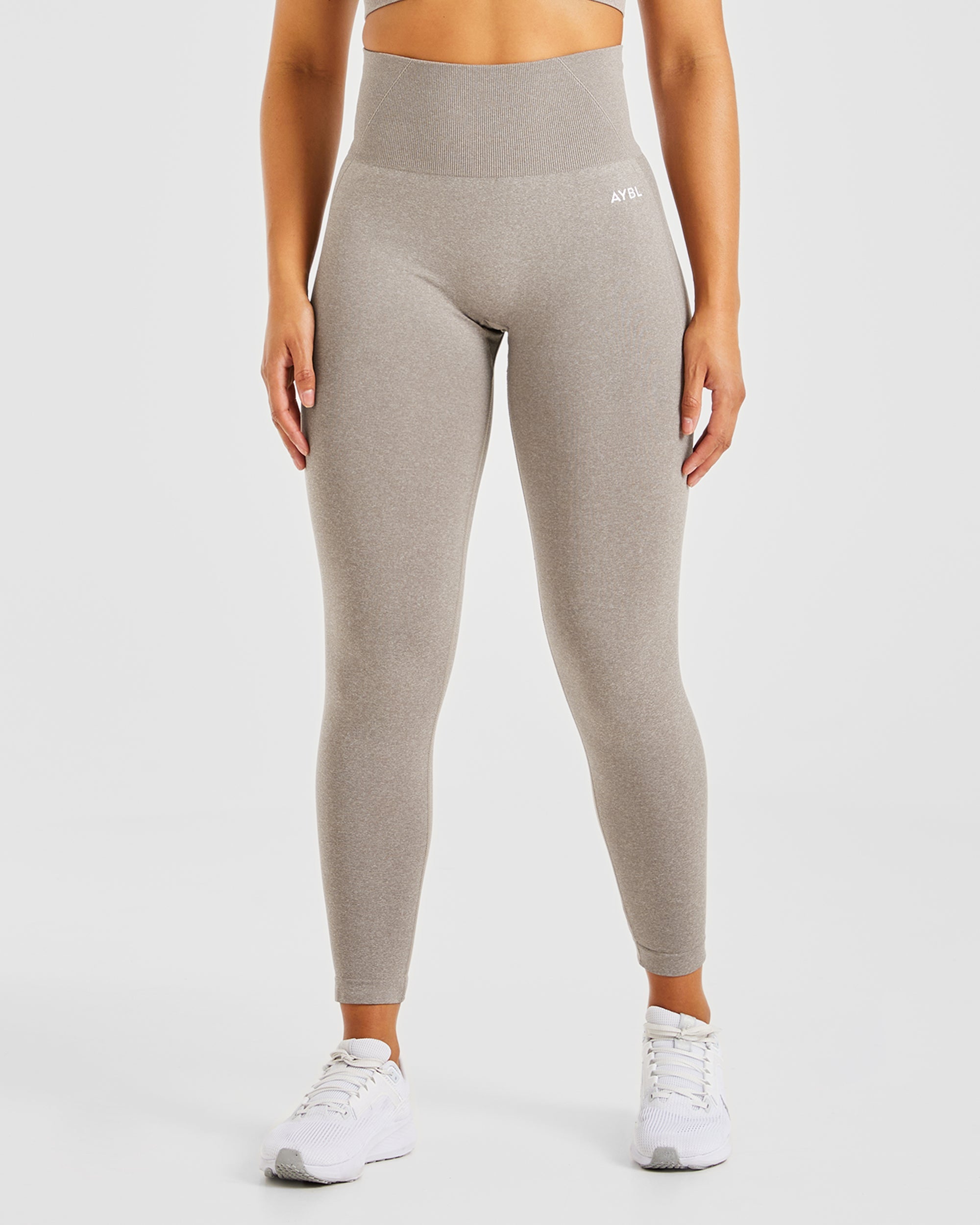 Nahtlose Leggings „Empower“ – Taupe meliert