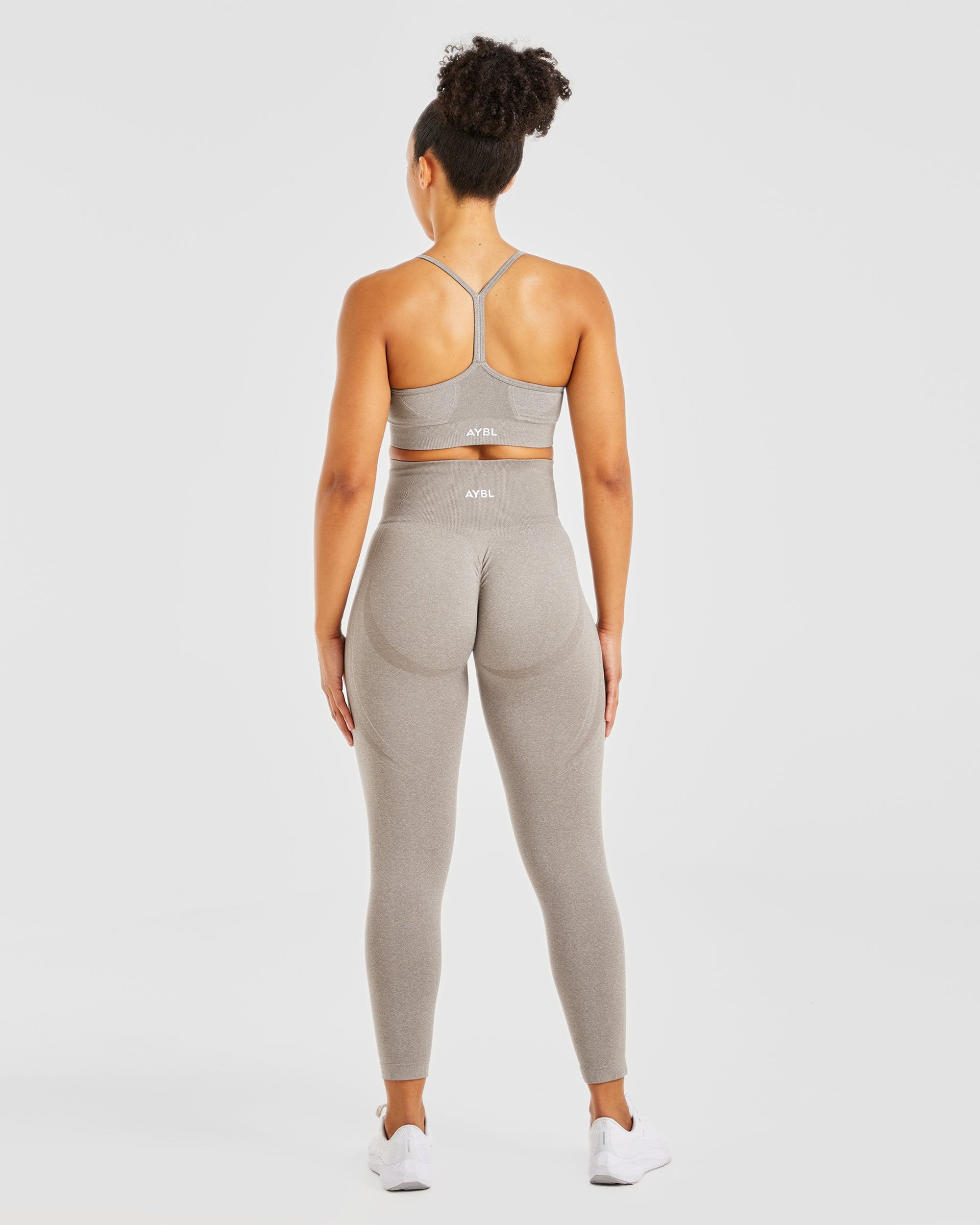 Nahtlose Leggings „Empower“ – Taupe meliert