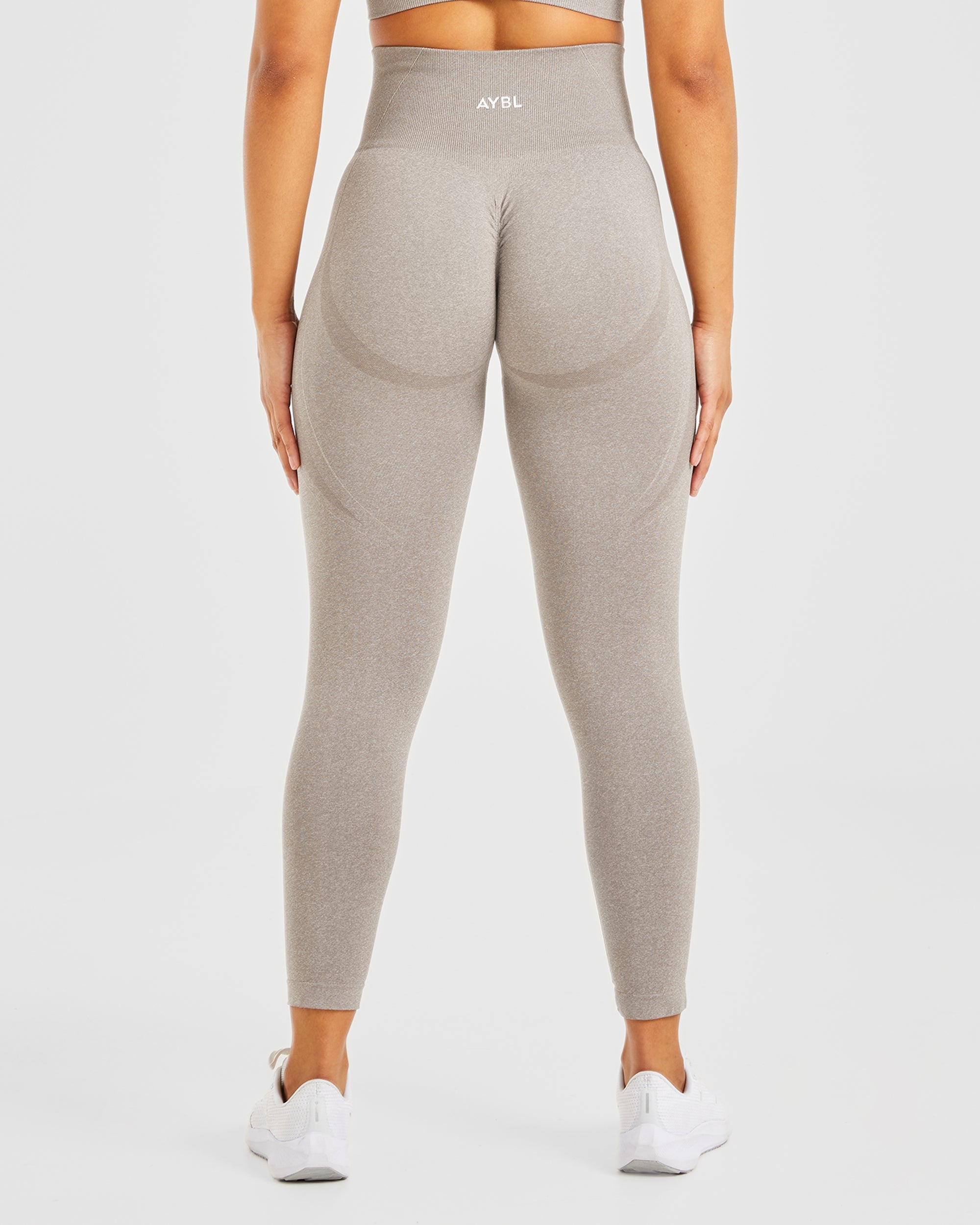 Nahtlose Leggings „Empower“ – Taupe meliert