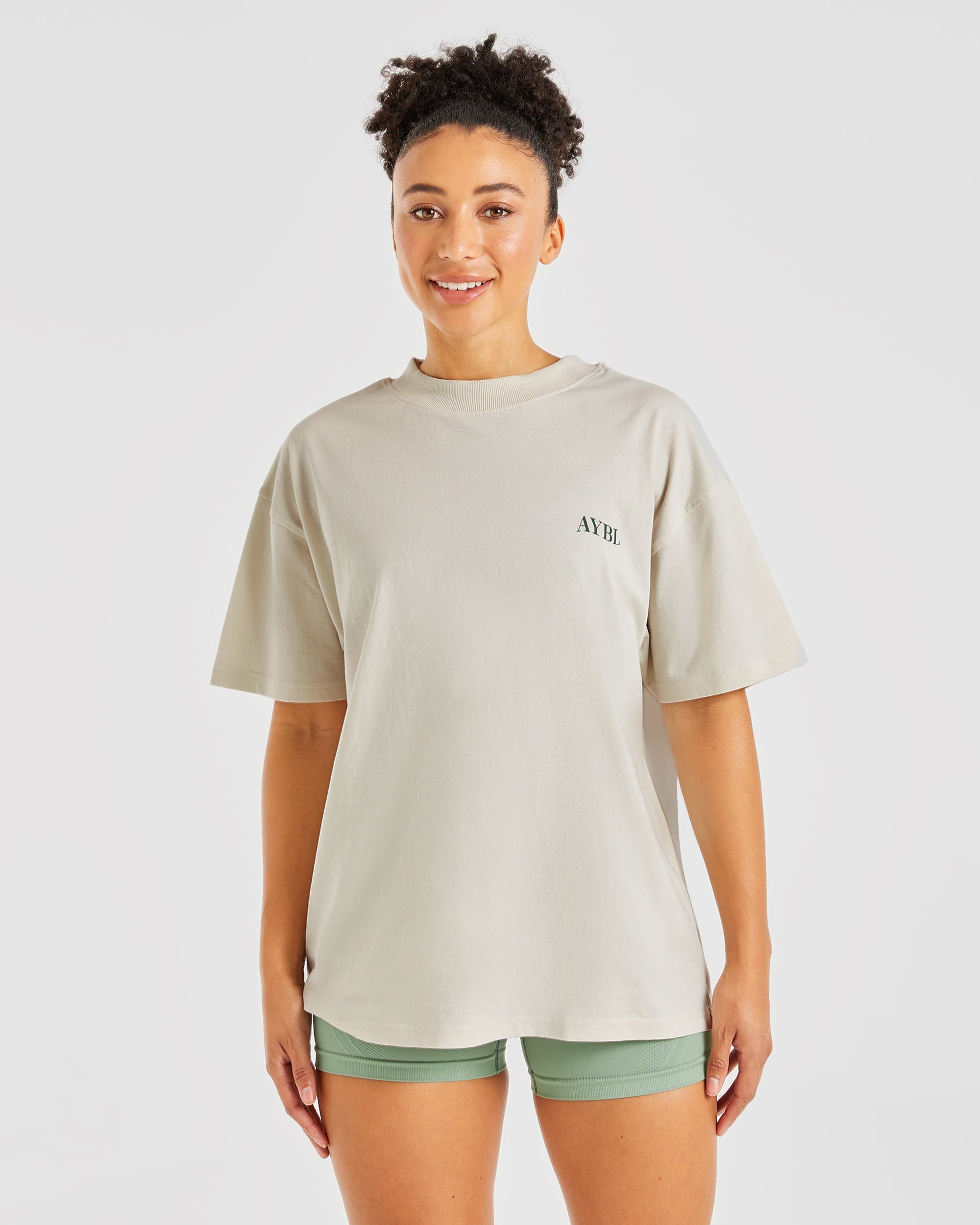 Be Good To Yourself Oversized T Shirt - Off White/Green