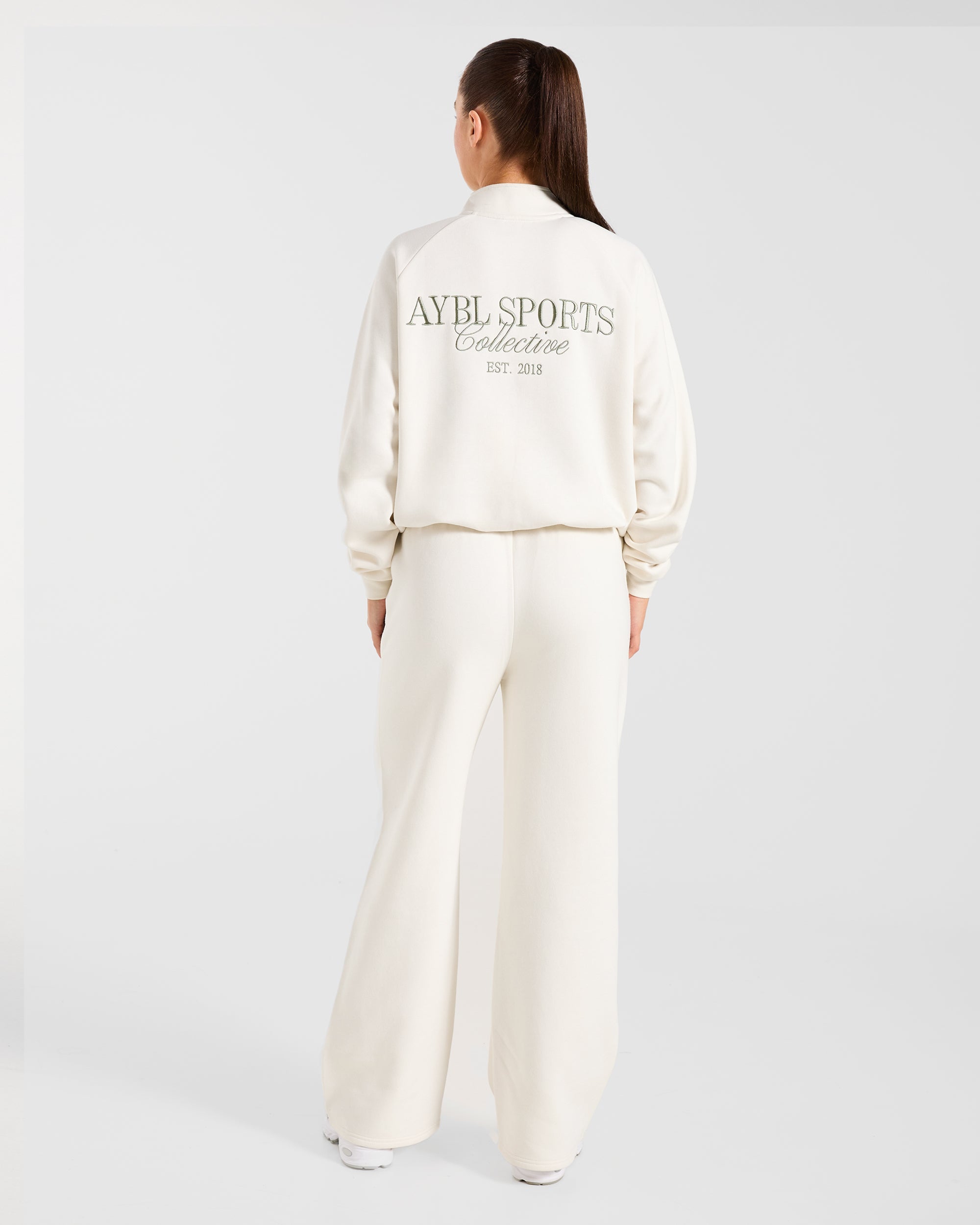 Sports Collective Oversized Straight Leg Joggers - Off White/Green