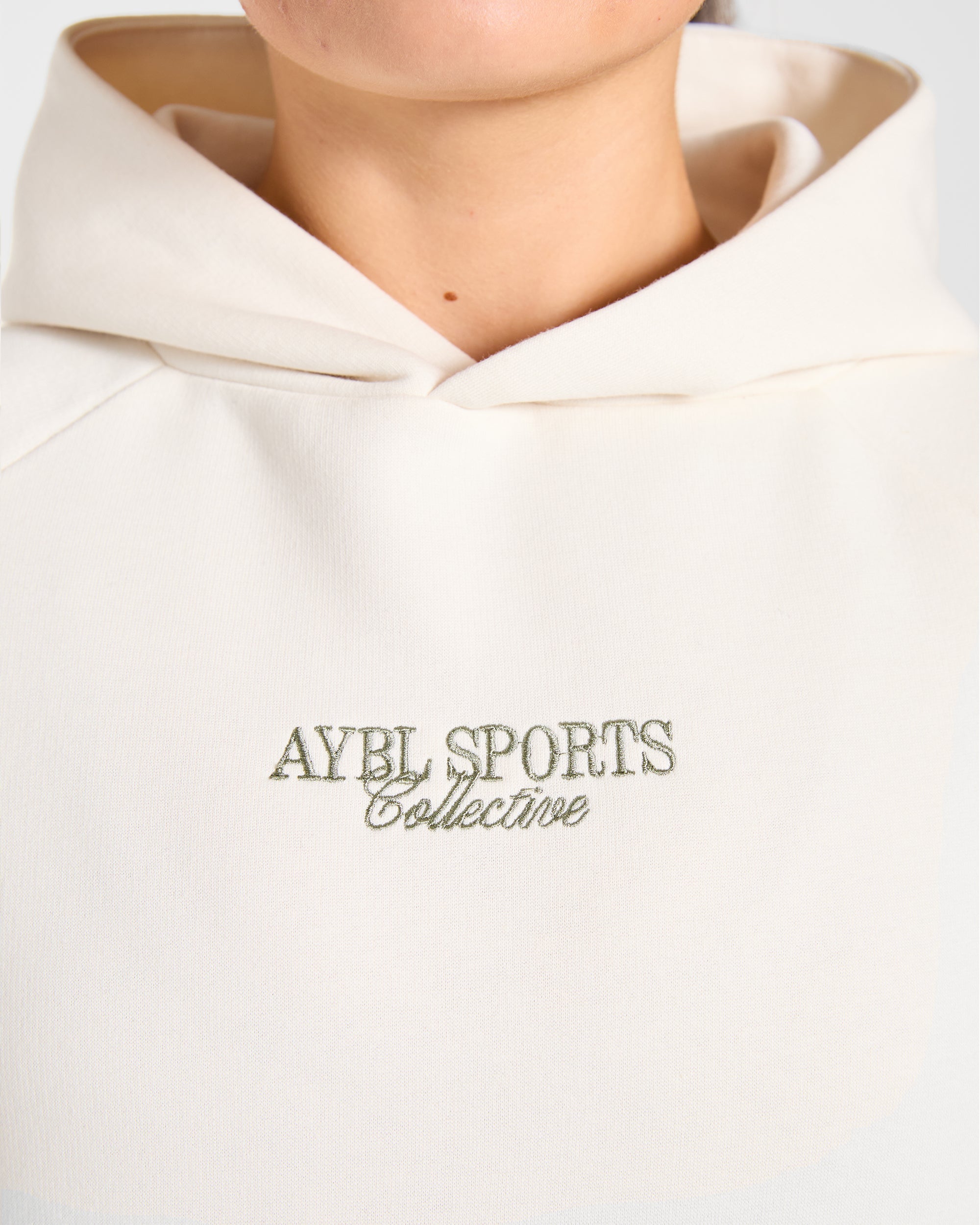 Sports Collective Oversized Hoodie - Off White/Green